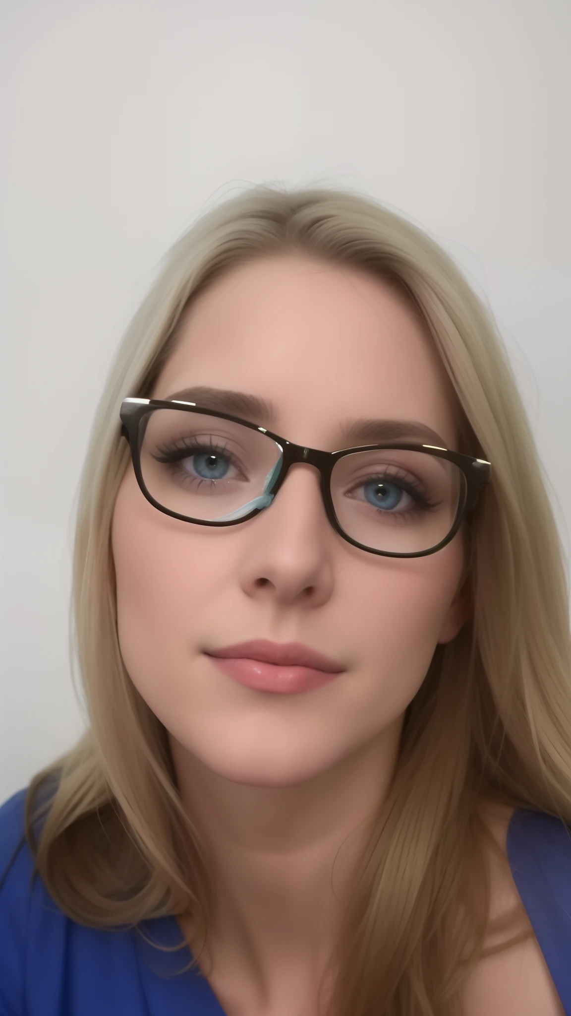 Blonde woman with glasses and blue dress posing for a photo, imagem de perfil, taken in the early 2020s, retrato frontal, Laurie graxa, Amanda Lilleston, foto do perfil, fernanda suarez, Directed by: Nandor Soldier, Laurie Graxa, Lorena Avarez, foto de perfil headshot, Magalie Villeneuve
