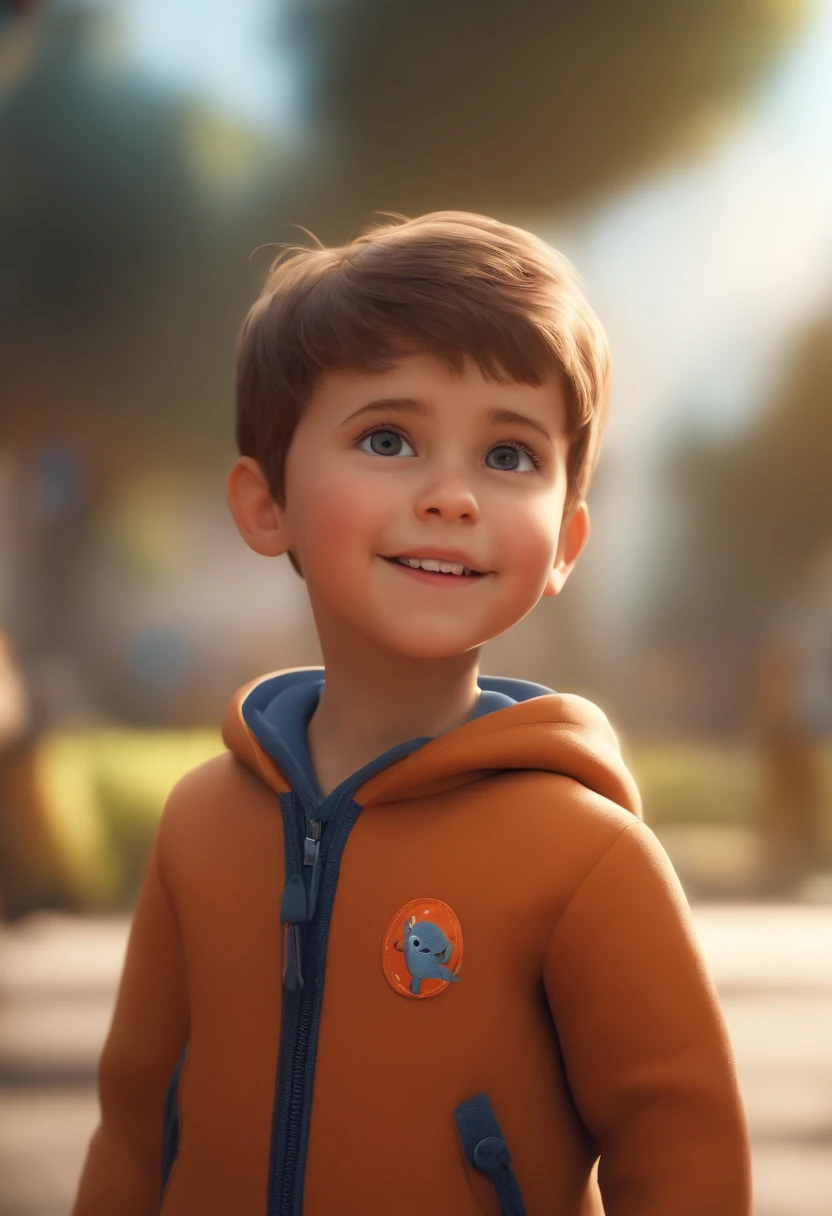 a happy cute standing short hair, vestindo uma fantasia espacial, , fundo branco, barnet, toon, estilo pixar, 3d, desenhos animados, rosto detalhado, asymmetrical 16k