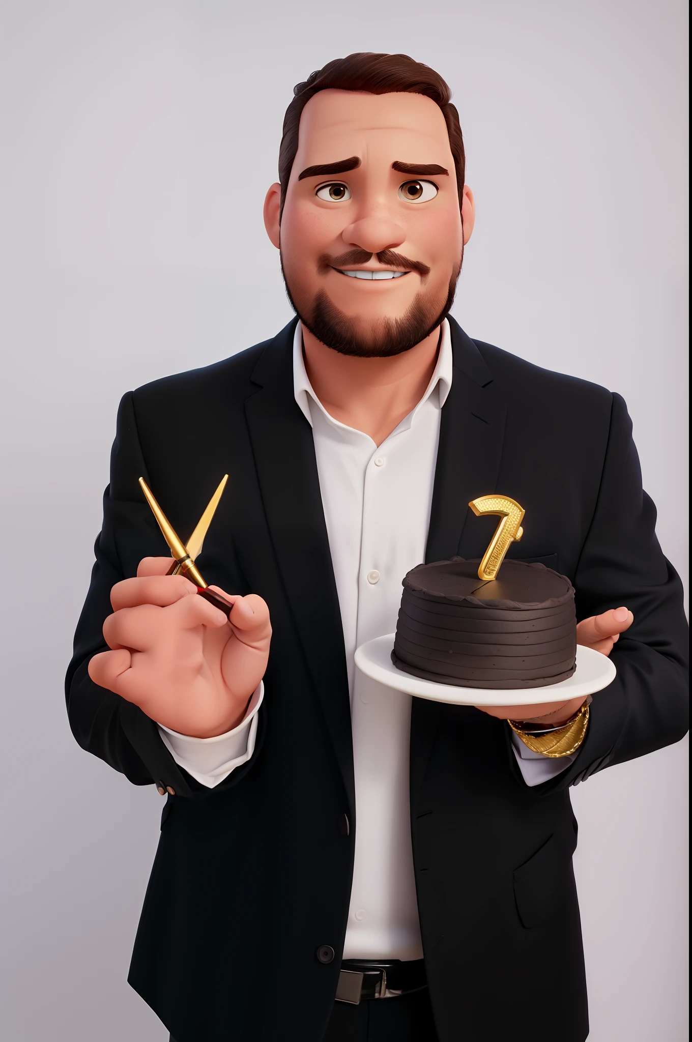 um homem de terno, estilo disney pixar, alta qualidade, melhor qualidade