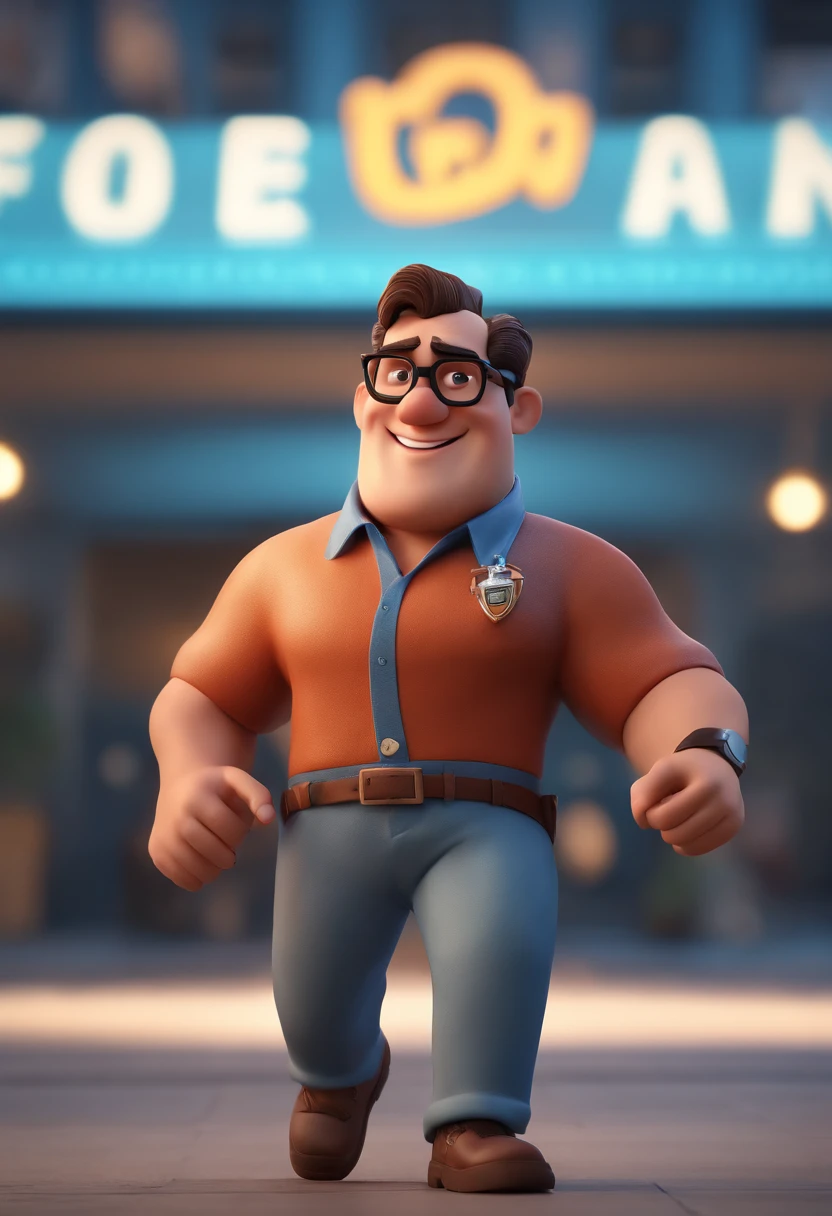 Cartoon character of a man with black glasses and a blue shirt, animation character, Caractere estilizado, animation style rendering, 3D estilizado, Arnold Maya render, 3 d render stylized, toon render keyshot, Personagem 3D, Personagem 3D, 3d rendering stylized, 3 d character render, personagem de desenho animado, Personagem de close up, Pose de personagem, (Estilo Pixar) (master part:1.2) (Bokeh) (best quality) (pele detalhada) (textura detalhada) (8k) (argila) (Cinematic lighting) (foco nítido