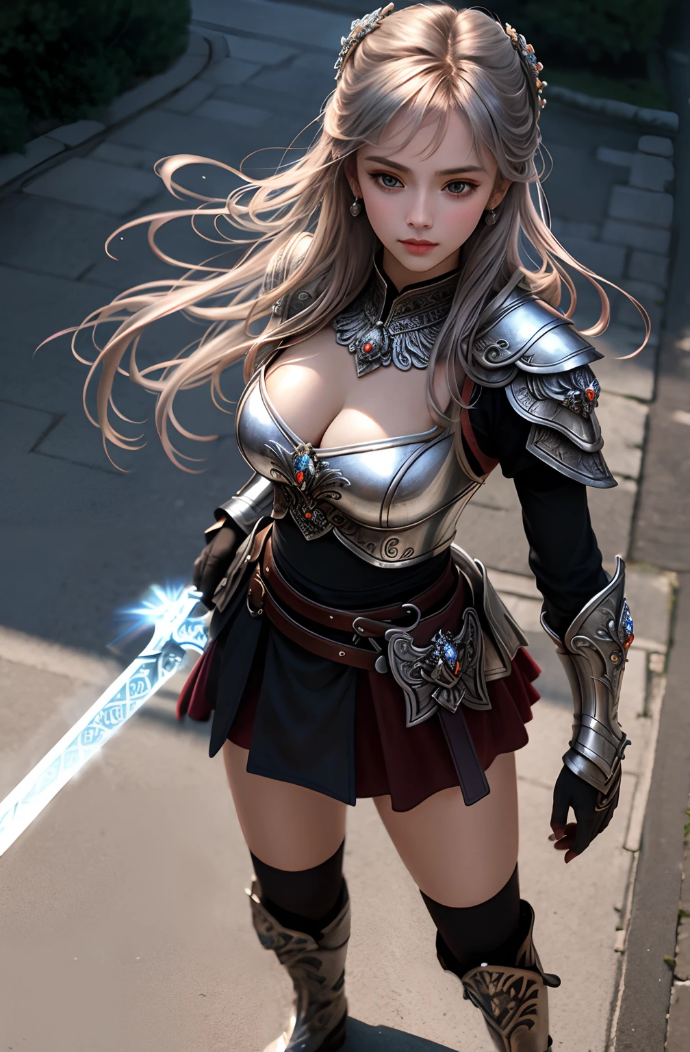runic silver longsword