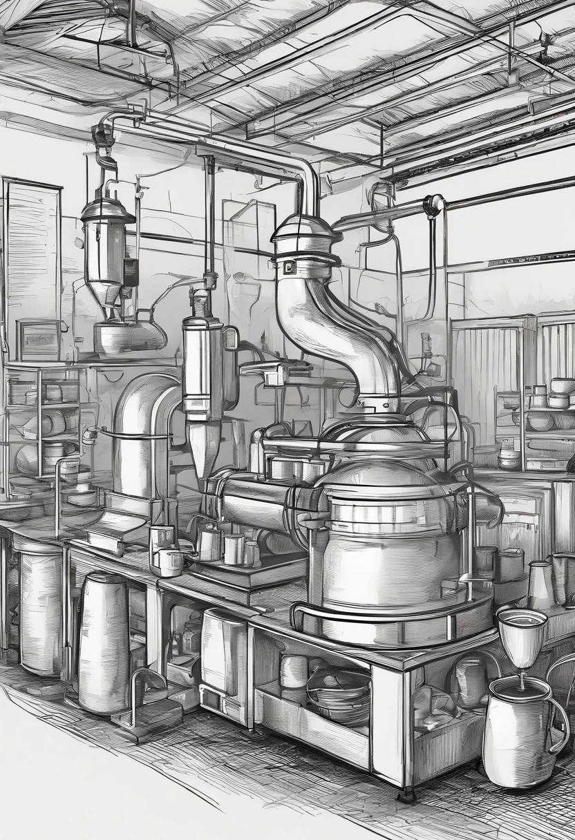 Create a detailed and atmospheric image of a coffee roastery. The setting is industrial yet inviting, with warm lighting that highlights the gleaming coffee roasting machines made of brass and copper. Sacks of green coffee beans are stacked in the background, and freshly roasted coffee beans cool in a circular cooling tray in the foreground. The ambiance is cozy and filled with the rich aroma of roasting coffee. Include baristas in aprons inspecting the roast and a chalkboard displaying various coffee origins and roast levels.