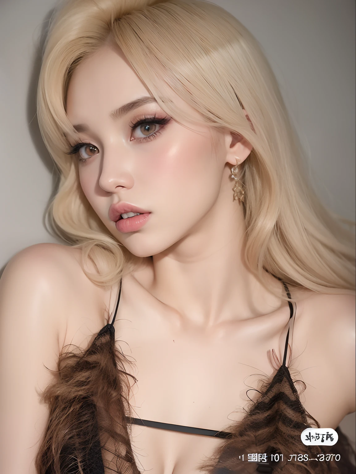 Un primer plano de una mujer con cabello largo y rubio con un vestido, Ava Max, Retrato de Kim Petras, Imagen filtrada, Cai Xukun, joven hermosa Amouranth, Amouranth, Cl, Xision Wu, with pale skin, Cardi B, pale skin curly blond hair, 18 years old, pale fair skin!!, Basia Tran