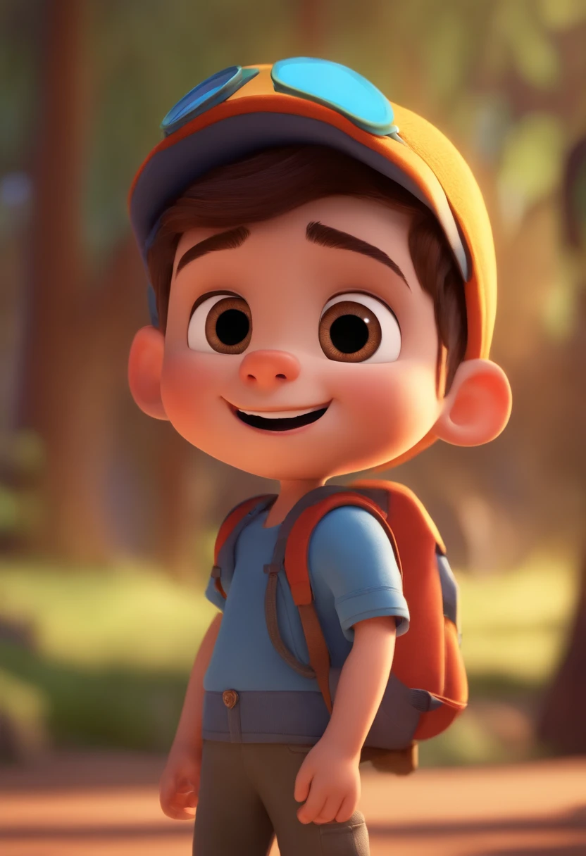 Image of a boy for a story in a YouTube video in Pixar format, He's the  allabester, He's the class leader, He's outgoing, Playful and gets up for a lot of things