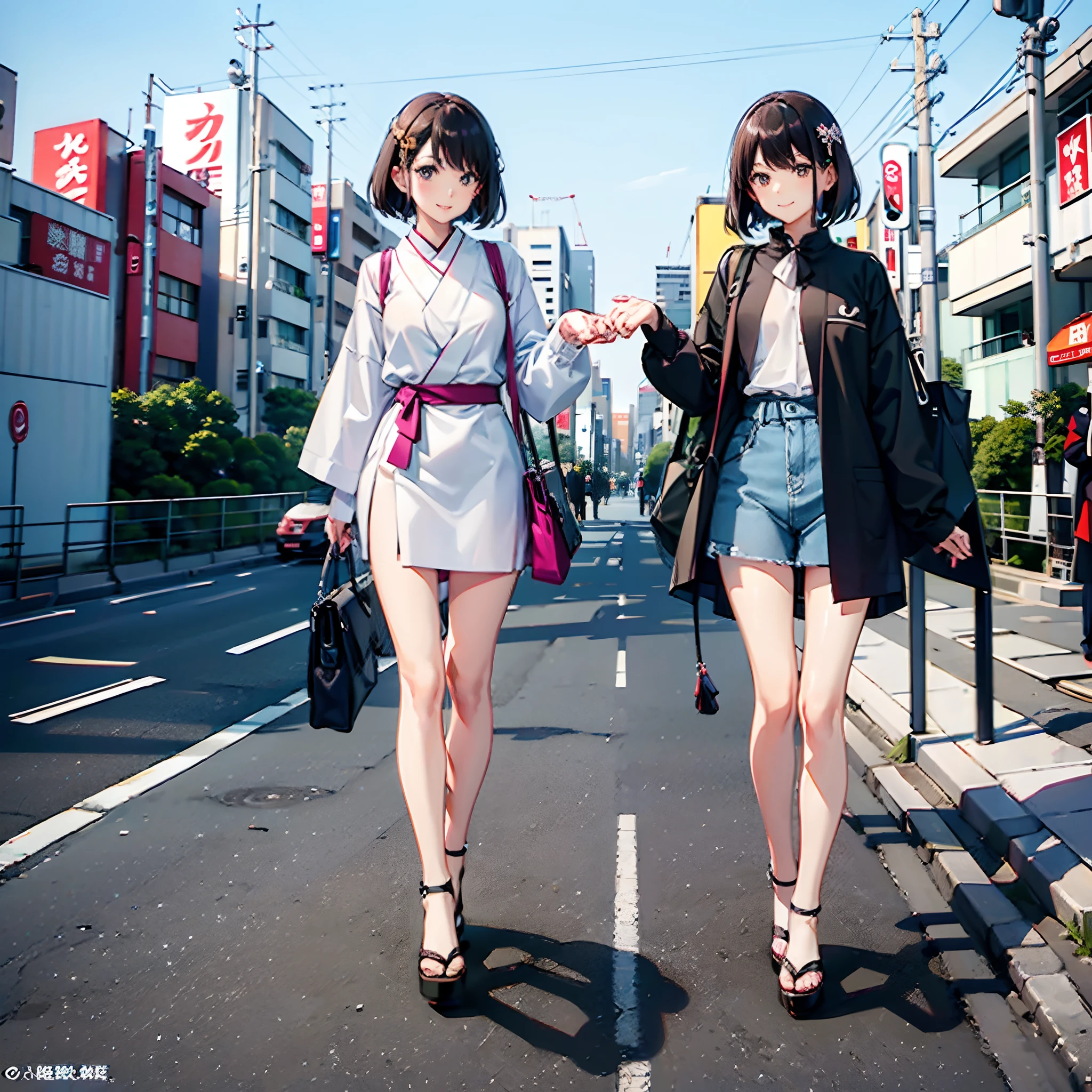 Two Japan women exposed in a park on the Sumida River in Japan、She was a 27-year-old woman with loose, fluffy short hair and lobbed hair、One is a 31-year-old woman with small breasts and a dark brown lob、The two are having fun、small tits、Small、discreet breasts、street snap、Adult Women's Plain Clothes、Sheer feeling、Beautuful Women、Looking at me with a smile、Underwear shows through、Uniformed women