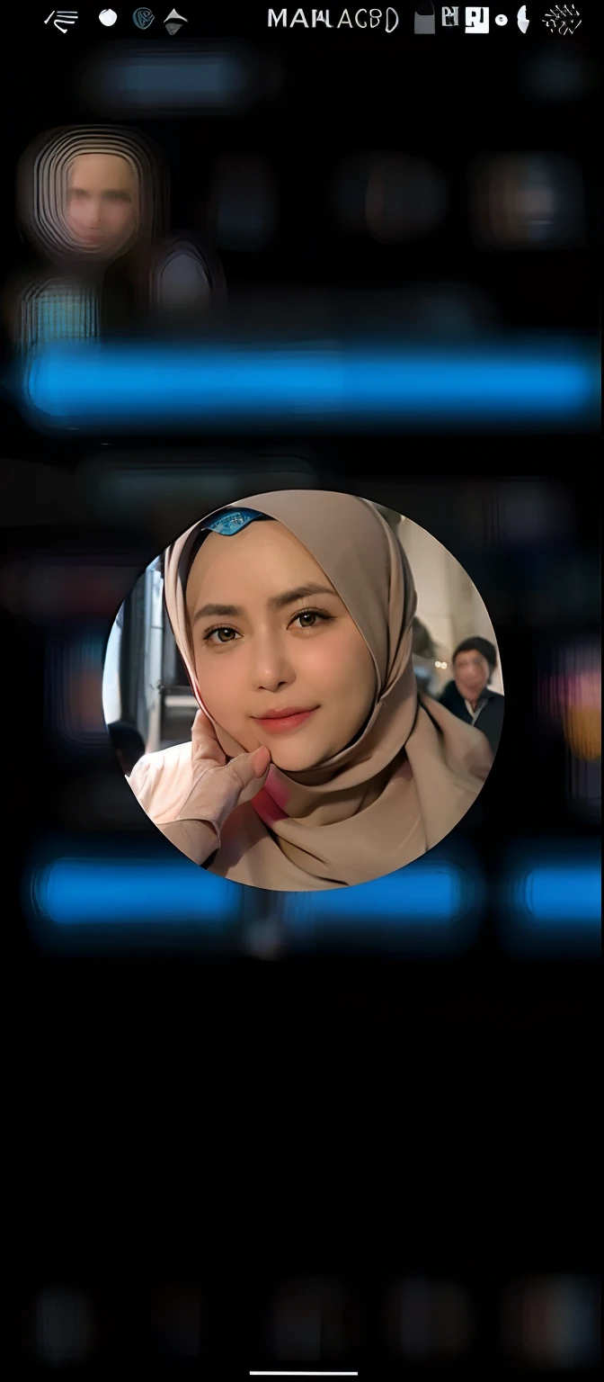 a close up of a person wearing a hijab on a cell phone, portait photo profile picture, hijab, ruan cute vtuber, profile pic, picture, foto, with round face, faridah malik, protrait, with accurate face, headshot profile picture, illustrator, close up potrait, professional profile picture, taken with sony alpha 9, potrait