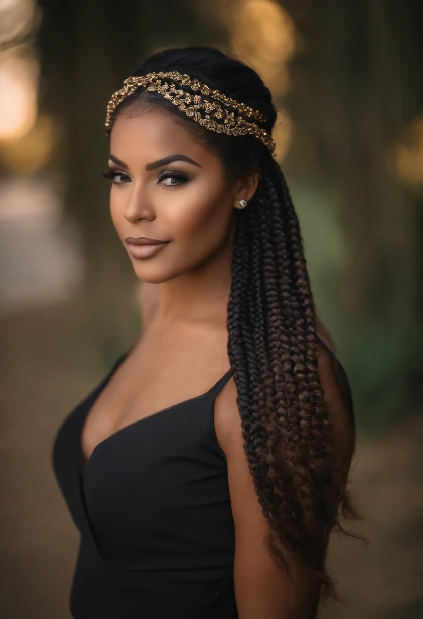 Qualidade Superior, alta qualidade de imagem, master part, cabelos grisalhos, olhos dourados, roupas brancas, Olhando para cima, parte superior do corpo, fios de cabelo, pele clara, Side braids, sorridente, Dentes Duplos