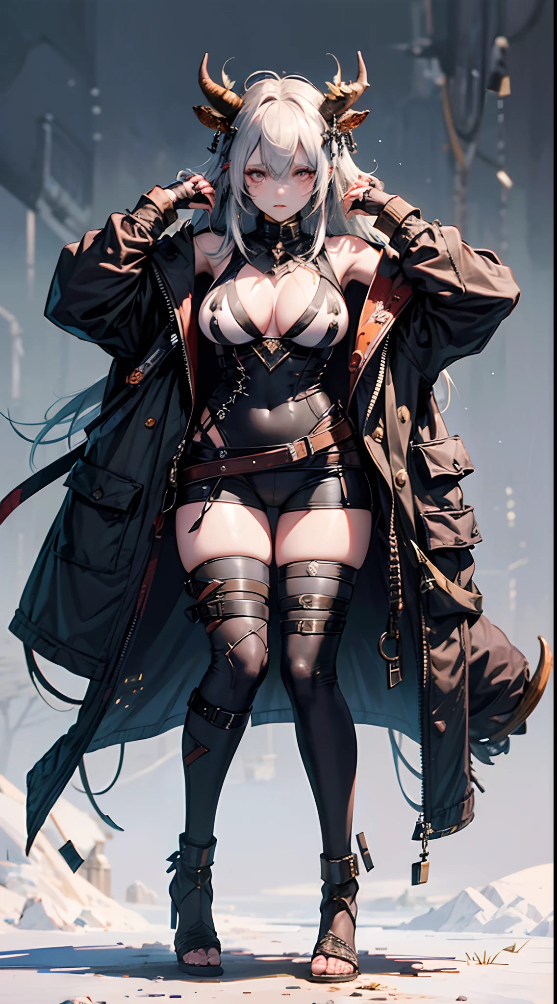 Abyssal Minotaurs have hard hide covering their entire bodies and sharp horns on their head. Their hide can range from black to brown to white, and may even have spots. These muscle-bound humanoid creatures have tails and hooves instead of feet and a cow's head.