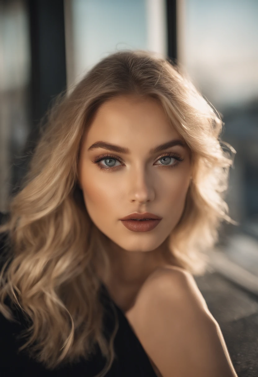 Beautiful woman, cabelos tingidos, roupas de couro sexy, seios longos, corpo inteiro, olhos perfeitos, (((((seios ridiculamente grandes))), (seios ridiculamente enormes: 1.5), (((Seios enormes)), Realistic details, fechar, retrato