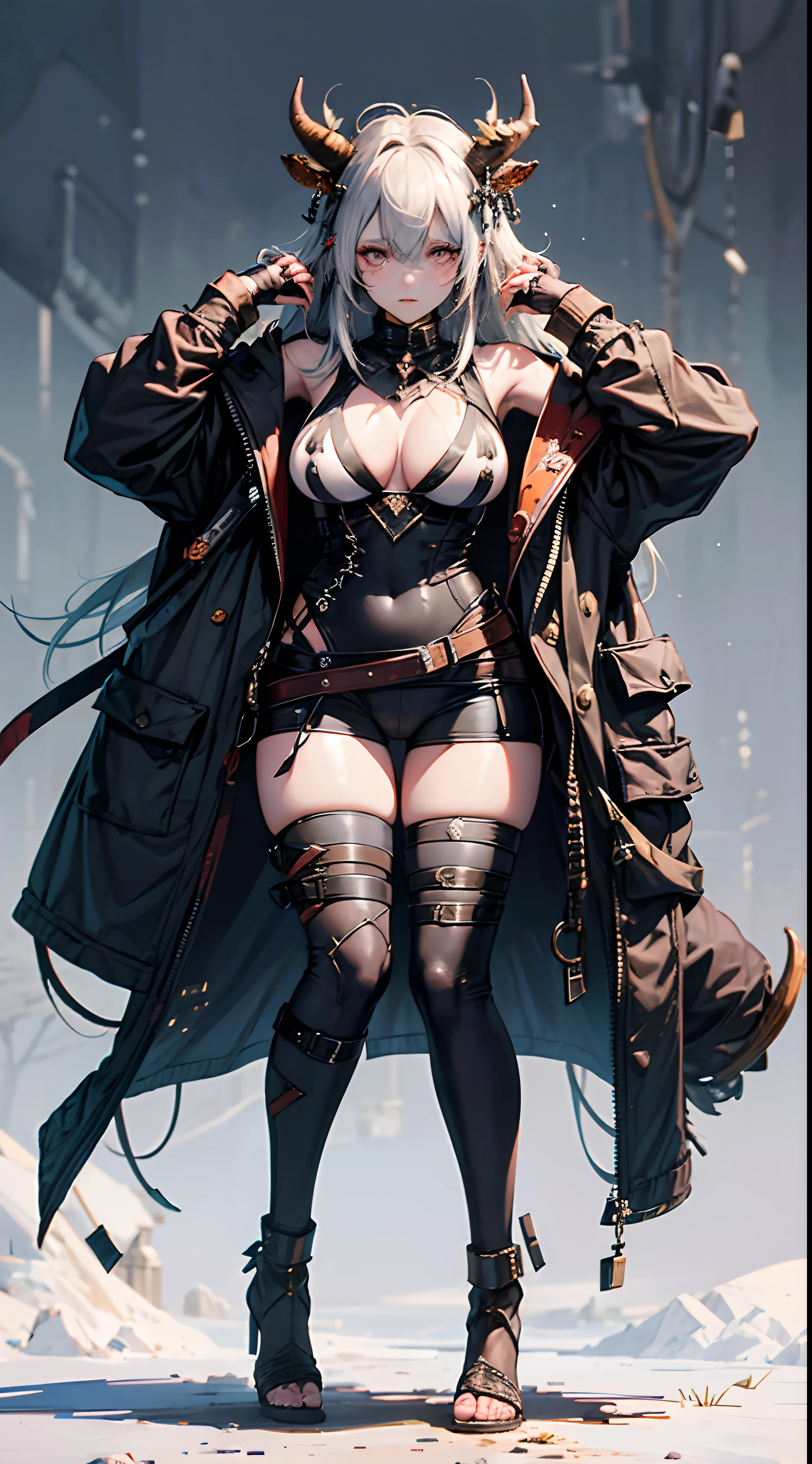 Abyssal Minotaurs have hard hide covering their entire bodies and sharp horns on their head. Their hide can range from black to brown to white, and may even have spots. These muscle-bound humanoid creatures have tails and hooves instead of feet and a cow's head.