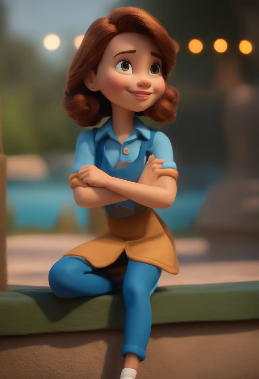 Garoto, estilo disney, tom de pele: claro:  Cabelo: marrom escuro, liso, curto, penteado para o lado direito. camisa: social, Cor azul. Fundo: Gray and white gradient,Comemorando, Hands raised, sorrindo, feliz, (estilo pixar) (obra-prima:1.2) (bokeh) (melhor qualidade) (pele detalhada) (textura detalhada) (8k) (claymation) (cinematic lighthing) (foco nítido