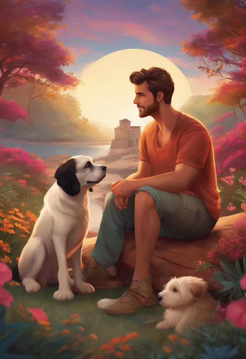 personagem dos desenhos animados de um homem com cachorros