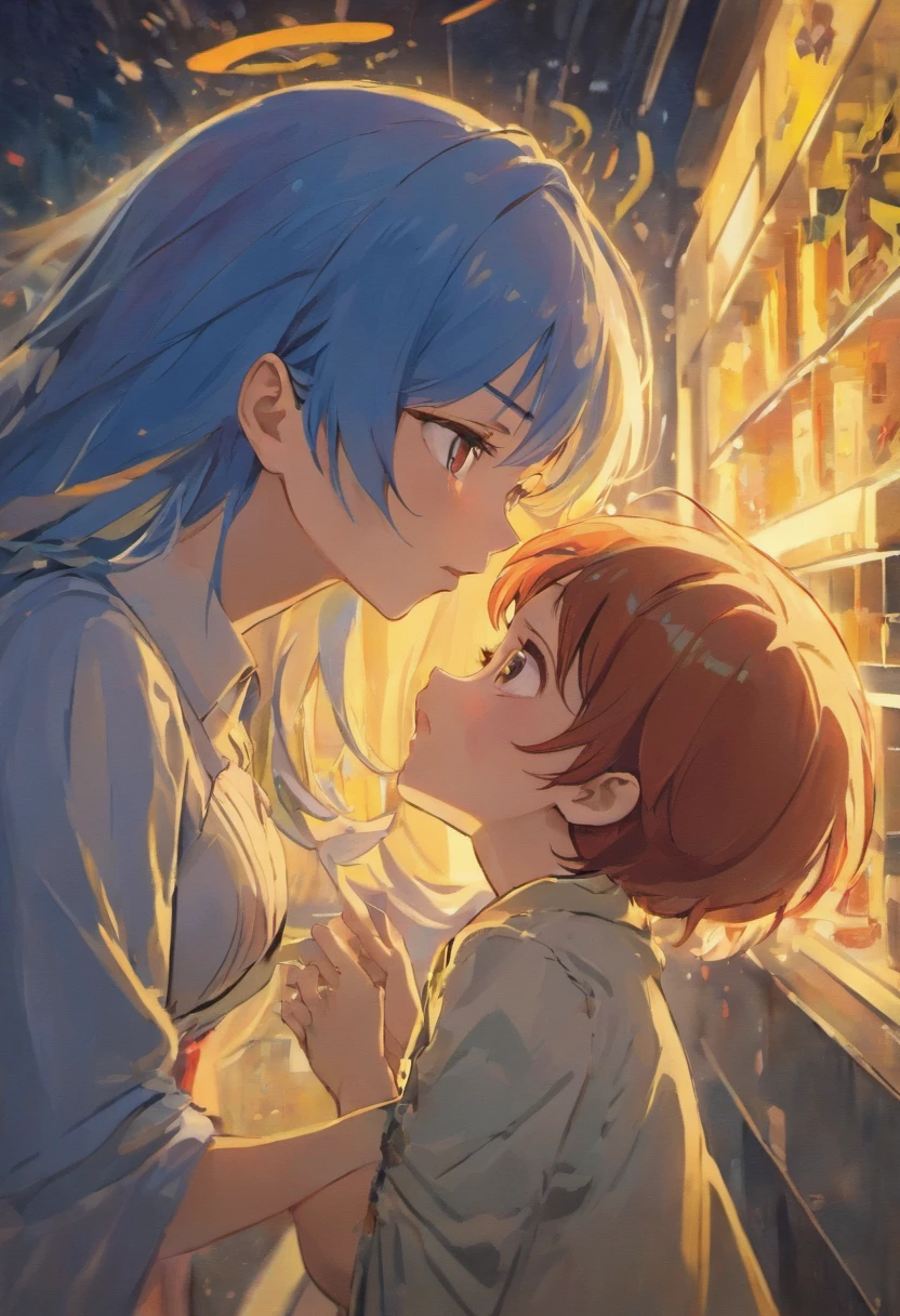"Mom kissing her  boy on the lips",