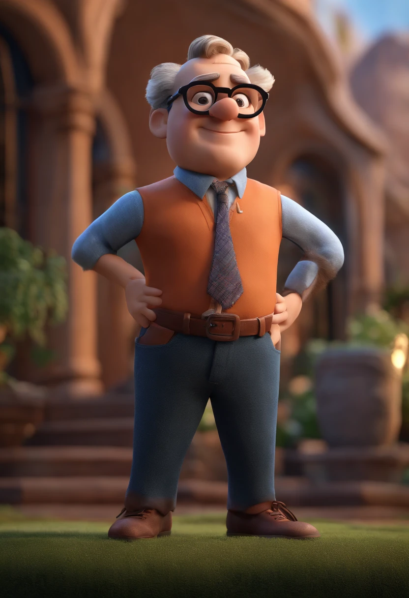 Cartoon character of a man with black glasses and a blue shirt, animation character, Caractere estilizado, animation style rendering, 3D estilizado, Arnold Maya render, 3 d render stylized, toon render keyshot, Personagem 3D, Personagem 3D, 3d rendering stylized, 3 d character render, personagem de desenho animado, Personagem de close up, Pose de personagem, (Estilo Pixar) (master part:1.2) (Bokeh) (best quality) (pele detalhada) (textura detalhada) (8k) (argila) (Cinematic lighting) (foco nítido