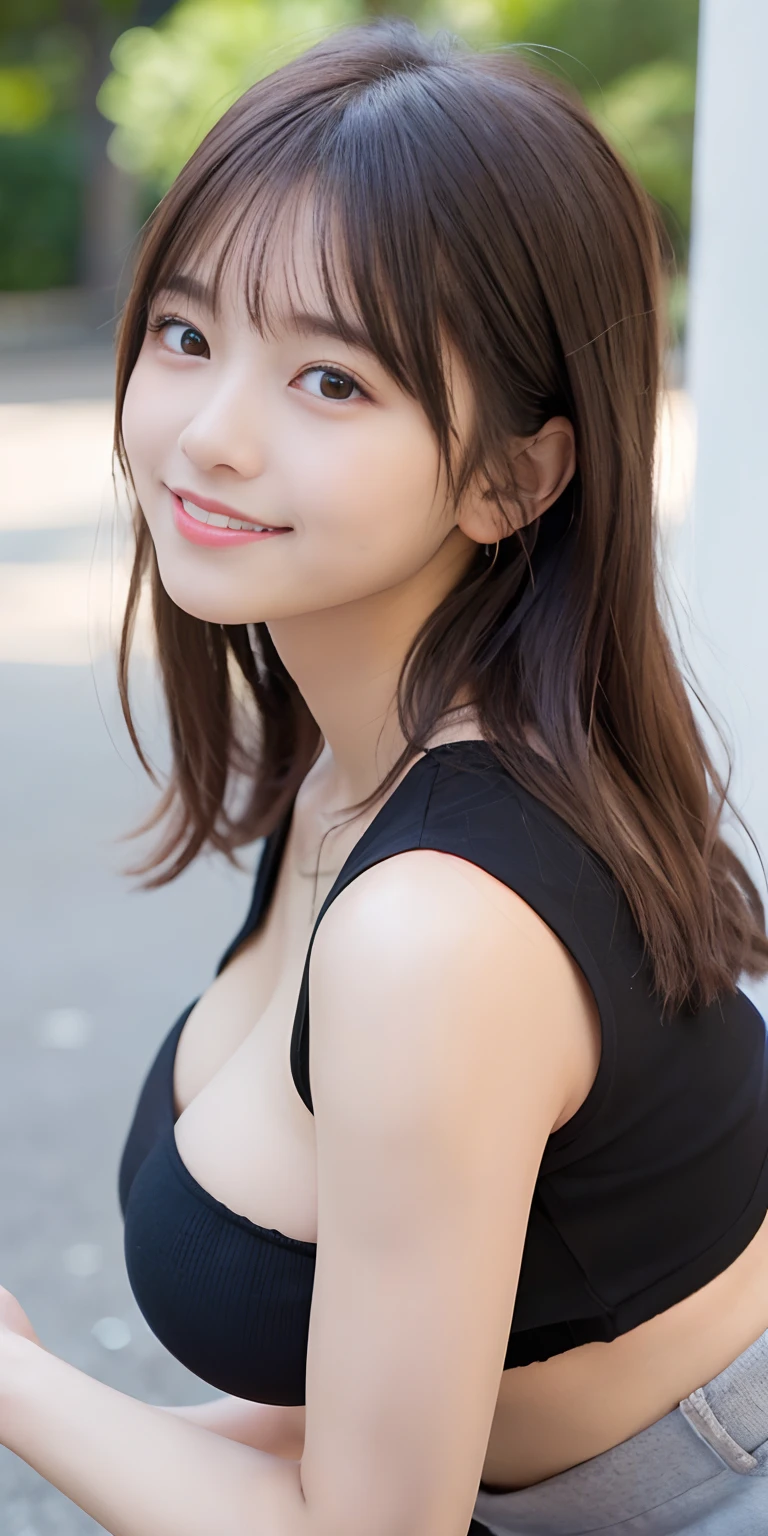 masutepiece, Best Quality,
Ultra-detailed, finely detail, hight resolution, in 8K,
((Photorealsitic:1.4, Raw photography, 超A high resolution,Top image quality: 1.4)),
Wallpaper,
((Perfect whole body configuration1.5)),
Beautiful detailed eyes, Natural Color Lip,
((a serene smile:1.5)),
((Random and cute hairstyles)),
((leaning-forward:1.5)),
((rather large breasts:1.2)),
((from the front side:1.5)),
((breastsout、under look eyes、breastsout、Mole on the arm:0.9)),
((Random blurry background)),
((Random and cute facial expressions)),,
((1:1.5))
very detailed and professional lighting、
((Pants are visible:1.5)), Perfect dynamic composition, Beautiful detailed eyes, ((Women's Fashion)),((Bold sexy poses,Smile,Harajuku)),((Sexy shot looking at camera))