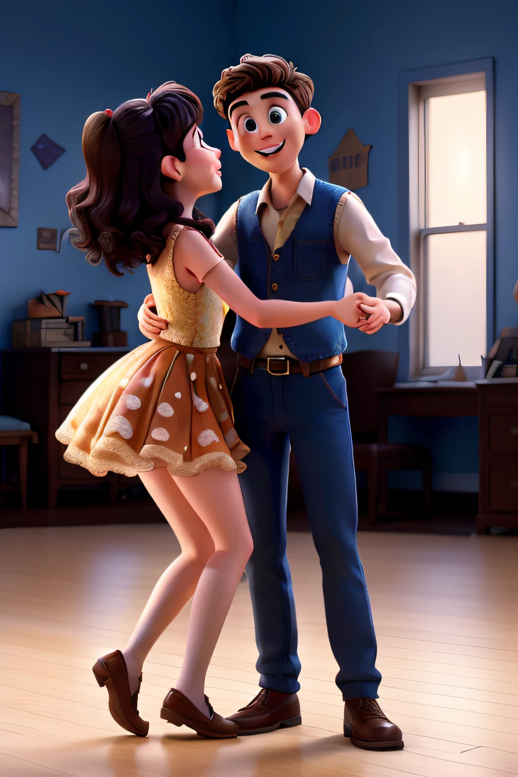 Two young people dancing pixar movie movie cover