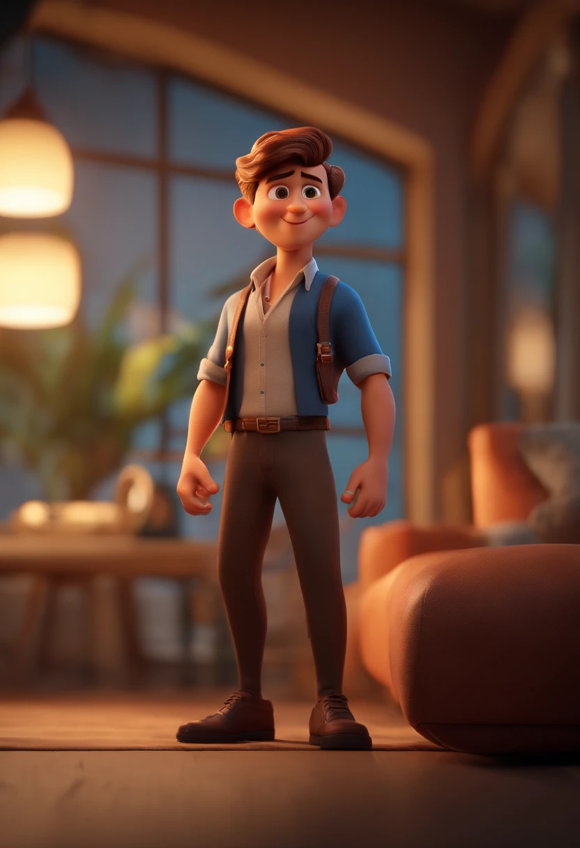 personagem dos desenhos animados de um homem , animation character, Caractere estilizado, animation style rendering, 3D estilizado, Arnold Maya render, 3 d render stylized, toon render keyshot, Personagem 3D, Personagem 3D, 3d rendering stylized, 3 d character render, personagem de desenho animado, Personagem de close up, Pose de personagem,  (Estilo Pixar) (master part:1.2) (Bokeh) (best quality) (pele detalhada) (textura detalhada) (8k) (argila) (Cinematic lighting) (foco nítido