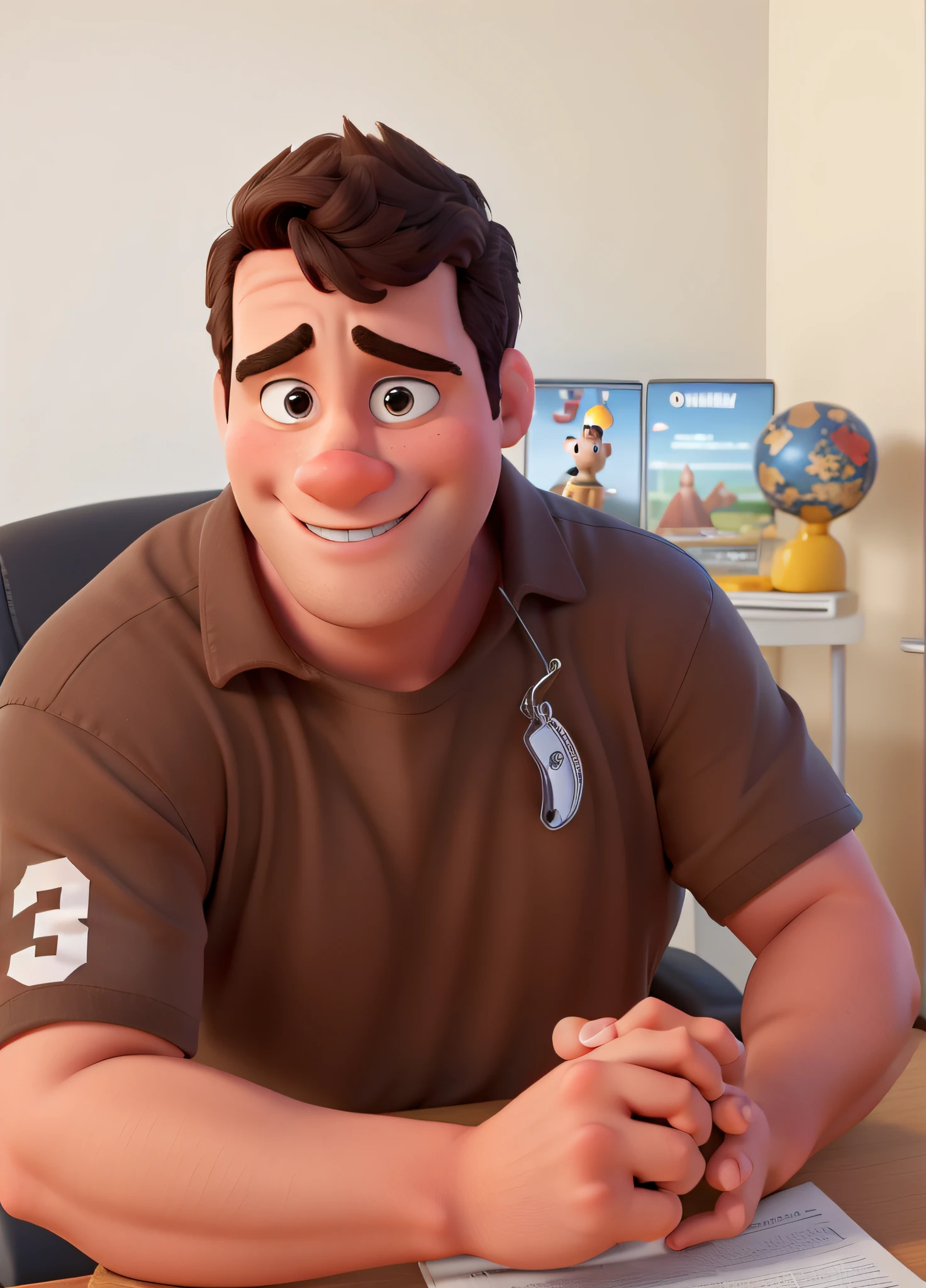 Um homem branco estilo disney pixar , alta qualidade, melhor qualidade