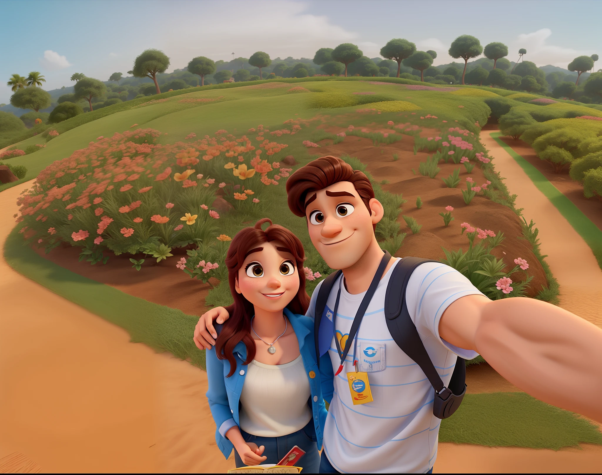 casal homem e mulher no estilo Disney Pixar, alta qualidade, melhor qualidade