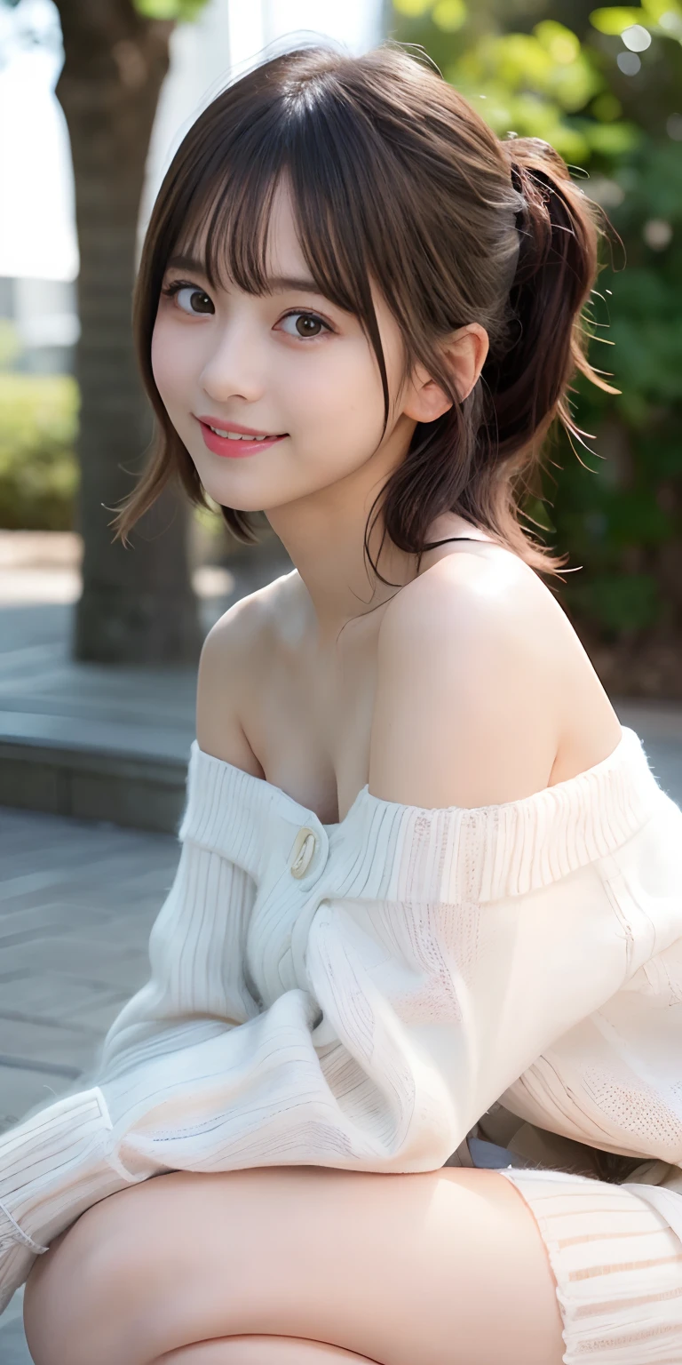 masutepiece, Best Quality,
Ultra-detailed, finely detail, hight resolution, in 8K,
((Photorealsitic:1.4, Raw photography, 超A high resolution,Top image quality: 1.4)),
Wallpaper,
((Perfect whole body configuration1.5)),
Beautiful detailed eyes, Natural Color Lip,
((a serene smile:1.5)),
((Random and cute hairstyles)),
((rather large breasts:1.2)),
((from the front side:1.5)),
((breastsout、under look eyes、breastsout、Mole on the arm:0.9)),
((Random blurry background)),
((Random and cute facial expressions)),,
very detailed and professional lighting、
((crouching down:1.5)), Perfect dynamic composition, Beautiful detailed eyes,((bending forward)), ((Off-shoulder knitted sweater:1.6)),((Wool skirt:1,5)),((Smile,Harajuku)),((Sexy shot looking at camera))