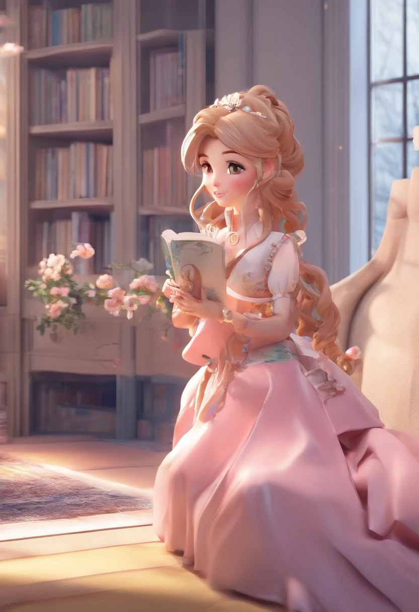 best quality, master part, fotorrealista, extremamente detalhado CG unidade 8k papel de parede, Chibi,1girl, Elsa,sozinho, cheio_corpo, sorrir, Olhando_em_visualizador, ao ar livre,
