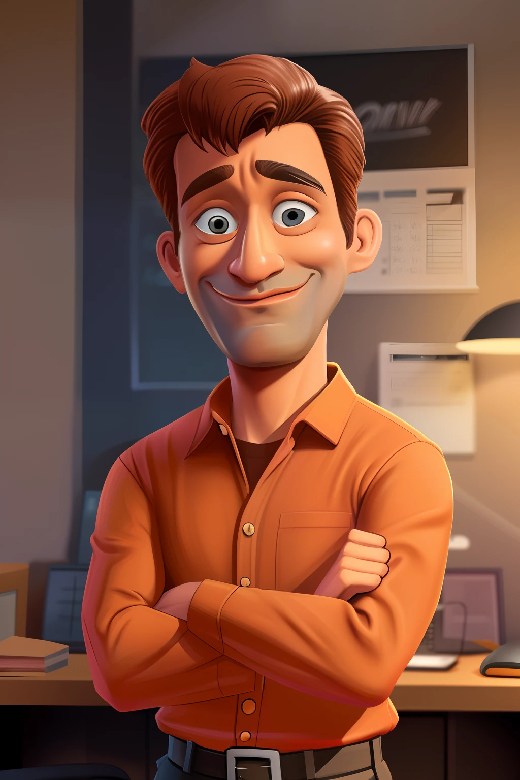 personagem de desenho homem trabalhando na telefone