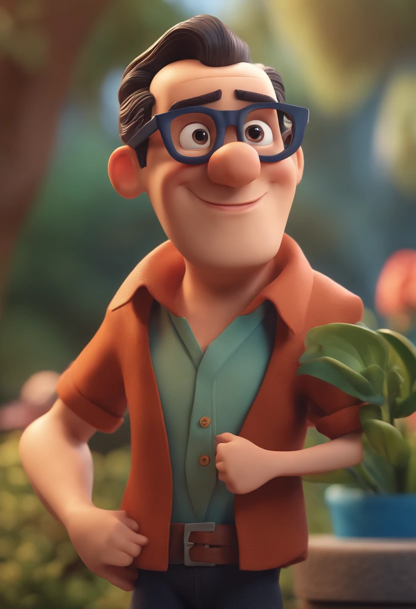 Cartoon character of a man with black glasses and a blue shirt, animation character, Caractere estilizado, animation style rendering, 3D estilizado, Arnold Maya render, 3 d render stylized, toon render keyshot, Personagem 3D, Personagem 3D, 3d rendering stylized, 3 d character render, personagem de desenho animado, Personagem de close up, Pose de personagem, (Estilo Pixar) (master part:1.2) (Bokeh) (best quality) (pele detalhada) (textura detalhada) (8k) (argila) (Cinematic lighting) (foco nítido