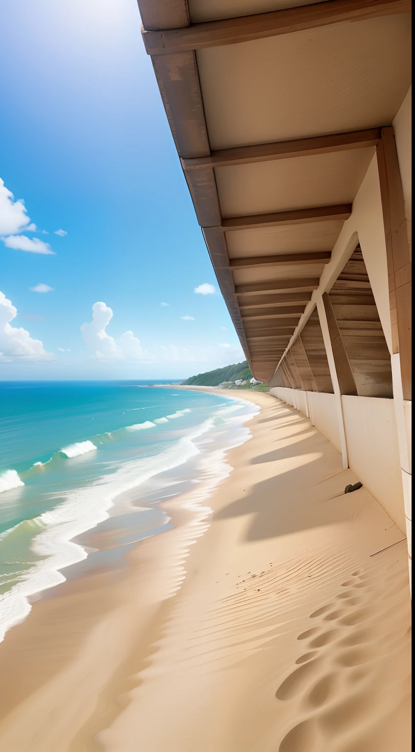 um rapaz em um fundo de praia