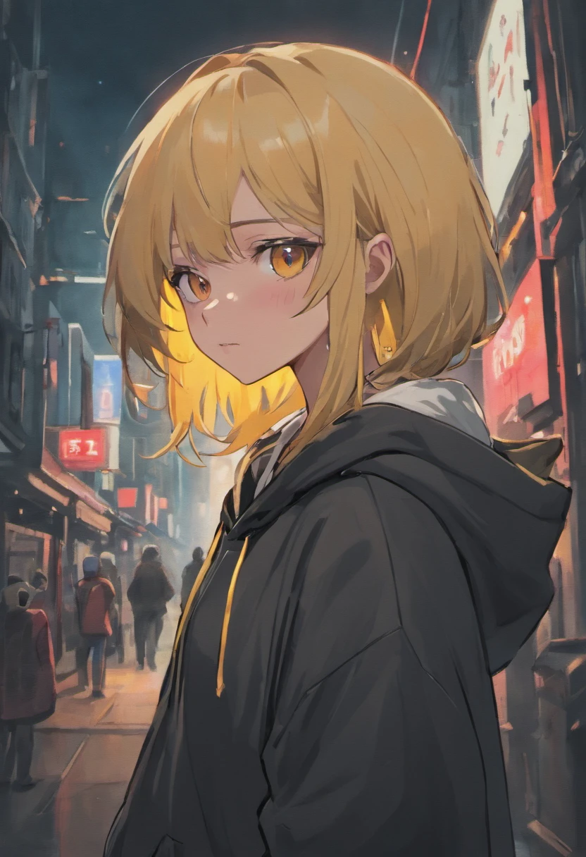 The boy who is wearing a black hoodie and has a parental advisory ???????? content  logo on the chest of the hoodie, and wearing a gray beanie hat and wearing a dog tag necklace and wearing full dark round glasses and has yellow hair