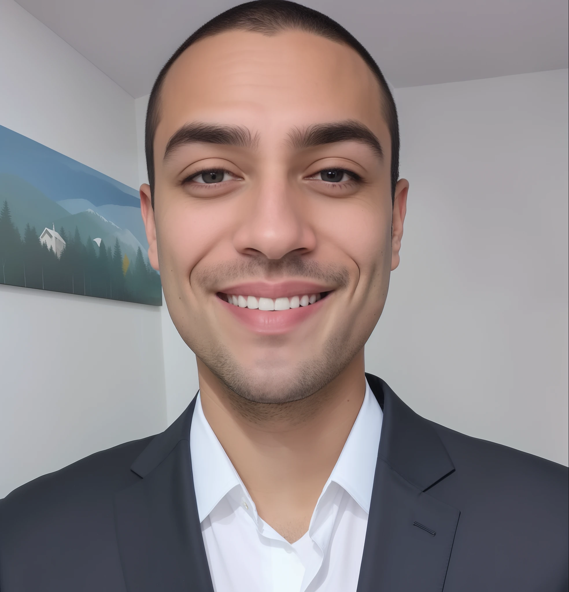 homem sorridente em um terno e gravata em uma sala com pinturas, foto de perfil profissional, david rios ferreira, Adrien Girod, icaro carvalho, imagem profissional, andre shulze, caio santos, Thierry Doizon, Michel jaguatirica, Christophe Jovem, Mohamed Chahin, Vincent Maréchal, Cedric Payravernay, mickael lelièvre