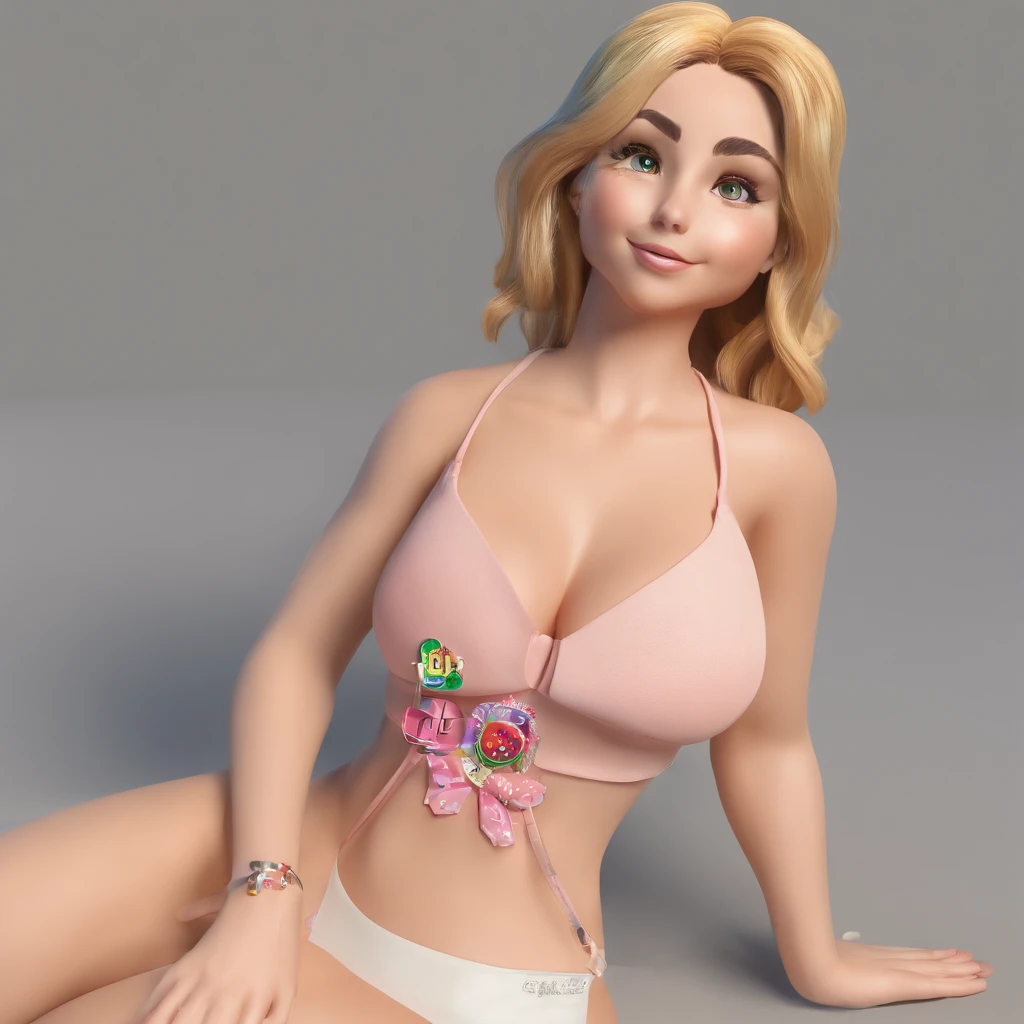 super bonito IP menina por pop mart, olhos brilhantes, querubim,Vestidinho branco, argila, Modelos, um brinquedo de caixa cega, Brilhante e delicado,fundo limpo, Bom brilho, 3D rendering of,best quality, olhos castanhos, cabelo comprido loiro, vestida de medica