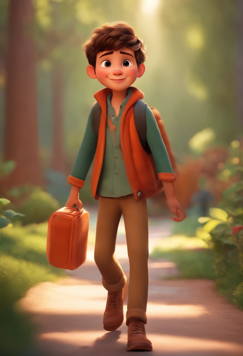 Image of a boy for a story in a YouTube video in Pixar format, He's the little allabester, He's the class leader, He's outgoing, Playful and gets up for a lot of things