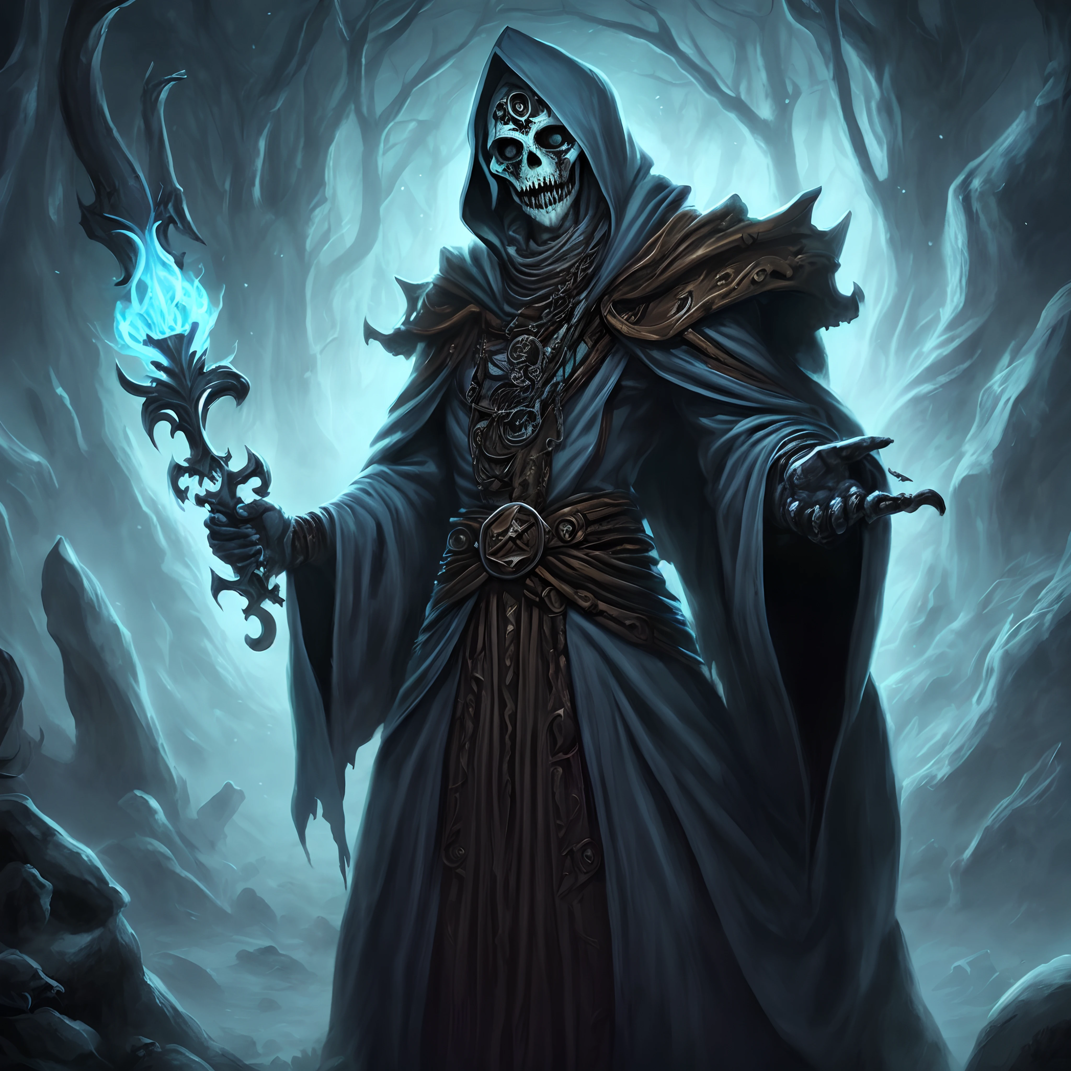 The lich in a magic the gathering art style