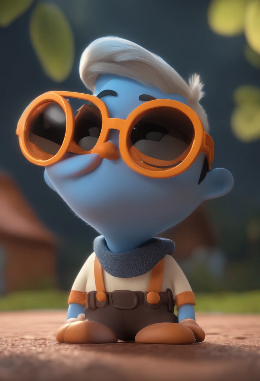 Cartoon character of a man with black glasses and a blue shirt, animation character, Caractere estilizado, animation style rendering, 3D estilizado, Arnold Maya render, 3 d render stylized, toon render keyshot, Personagem 3D, Personagem 3D, 3d rendering stylized, 3 d character render, personagem de desenho animado, Personagem de close up, Pose de personagem,  (Estilo Pixar) (master part:1.2) (Bokeh) (best quality) (pele detalhada) (textura detalhada) (8k) (argila) (Cinematic lighting) (foco nítido
