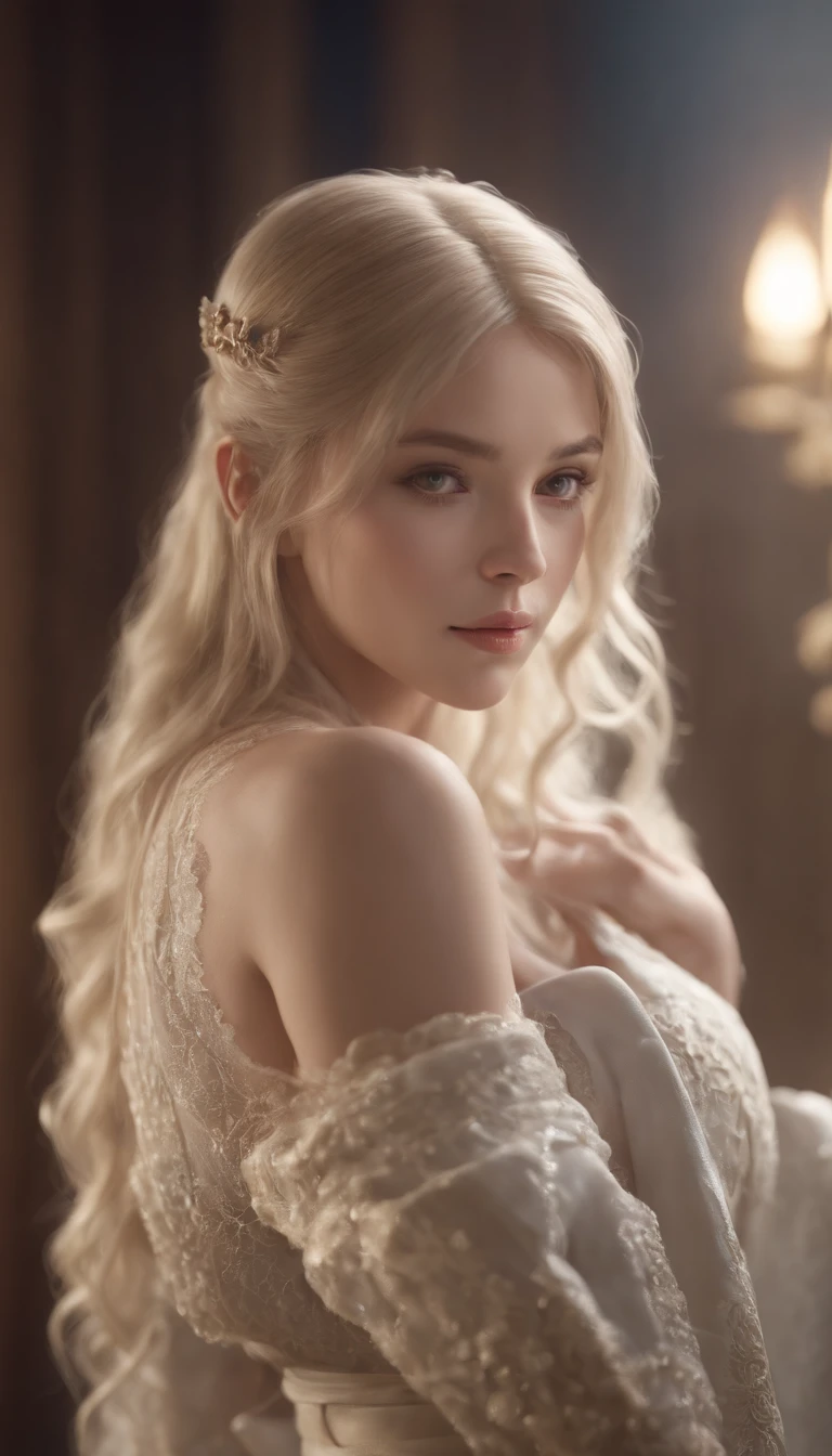 ultra detailed complex 3D rendering of a beautiful anime character, Beautiful soft studio light, luz de aro, detalhes vibrantes,luxuoso, renda, hyper-realistic, cabelos azuis, showing private parts with ultra medieval realism of the world, segurando uma espada