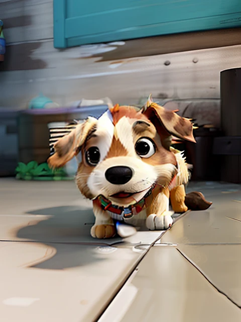 Um cachorro parado olhando