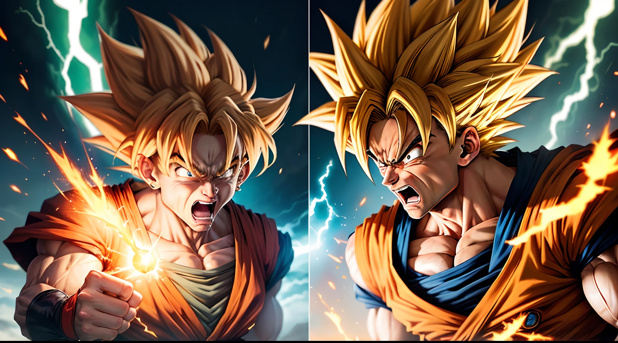 Goku virando super Sayajin 4