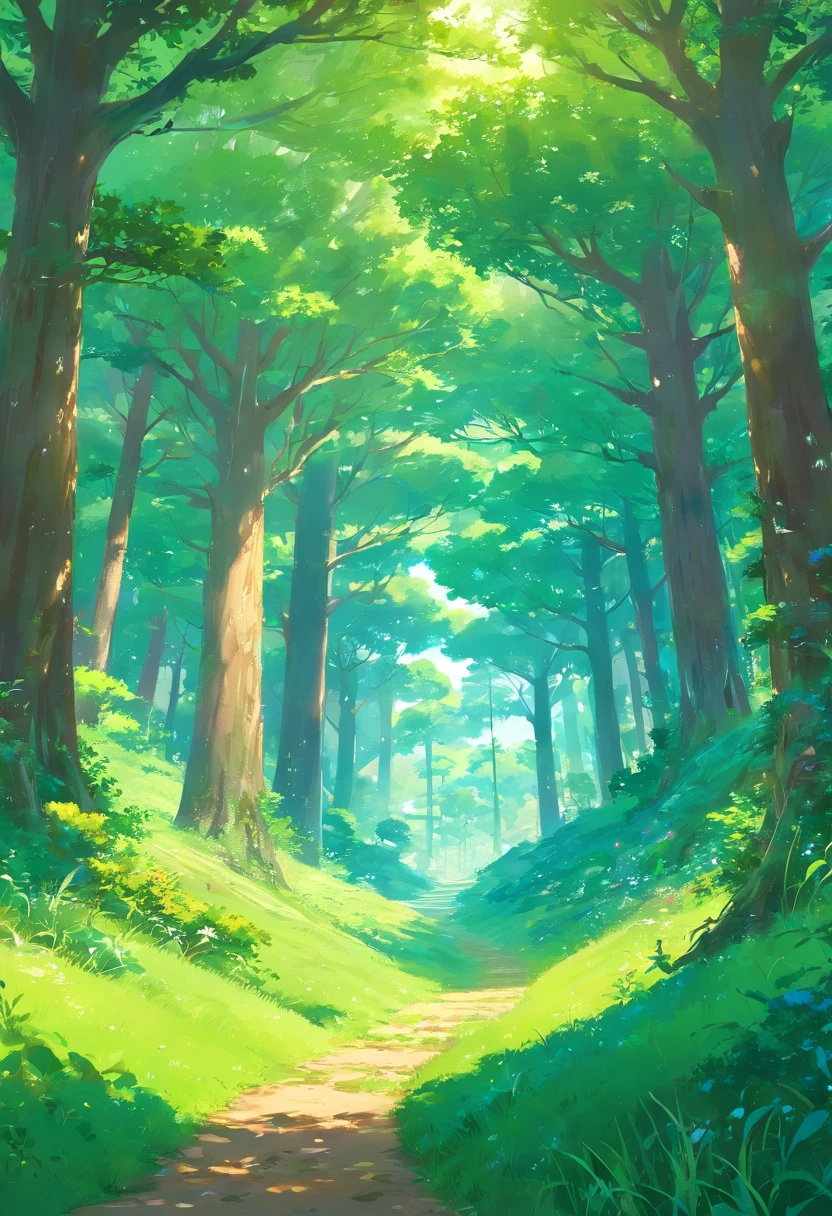 A green field with grass and trees in the background, lush alien landscape, Magical Fantasy Vegetation, Arte de fantasia grande angular, paisagem de fantasia impressionante, fantastic landscape, paisagem da floresta da fantasia, Paisagem da floresta da fantasia durante o dia, Mundo de fantasia coberto, alien trees, floresta da fantasia, paisagem de arte de fantasia, Fundo Fantasy Forrest, made of tree and fantasy valley, Papel de parede paisagem, fundo da floresta da fantasia
