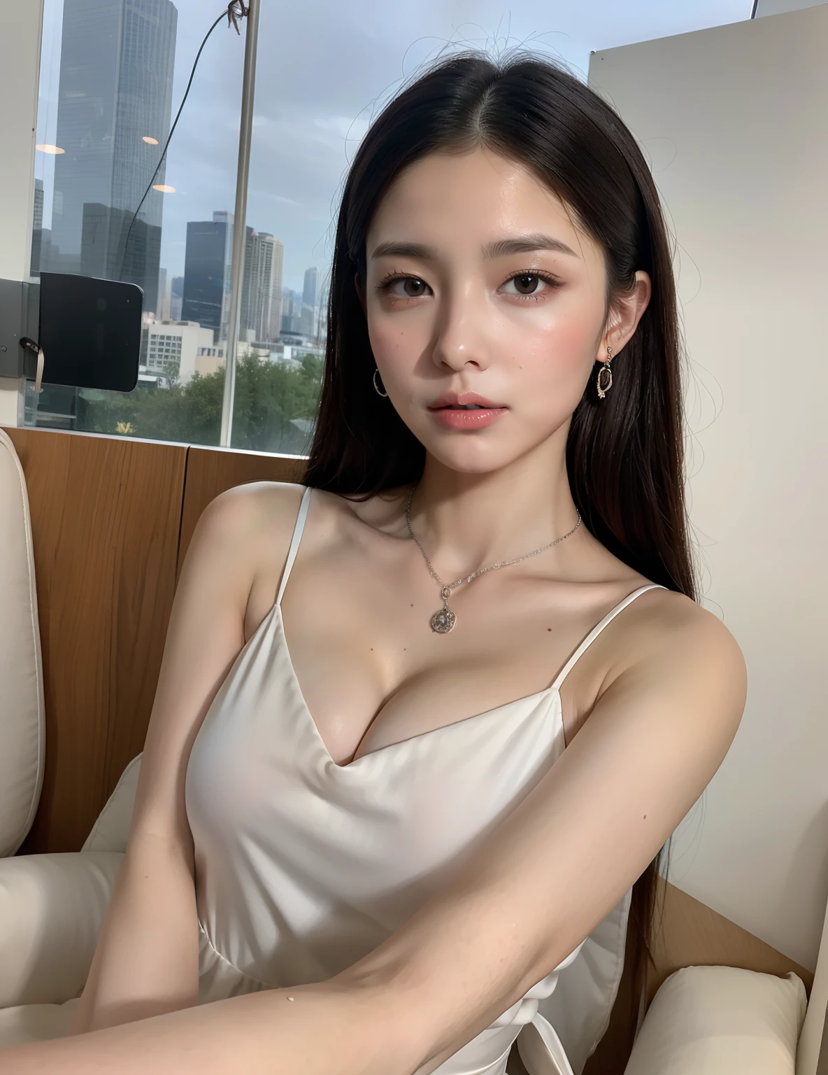 (Best quality, Ultra detailed, Golden ratio, Masterpiece:1.2), Theatrical lighting:0.7, Photo of a woman, dressed in a very elegant and pretty dress, Perfect rare face, (Highly detailed skin), randomly dyed hair, Hide your mouth with your hands、Ridicule, skin texture, Pale skin, shiny skin, (thin, small size:1.2), [:(Sharp focus on rare face, perfect eyes:1.2):0.2], photorealistic, film grain, Put one foot forward、from below looking up、look at camera、Emphasize the shoulders, Focus on face、Stockings、、Smile with corners of mouth raised、disdainful expression, summer haze, muted colors, muted warm colors, Photo cinematic portrait of a woman dressed in a striped dress sitting by the window in the early morning, cinematic, (tilted:1.3) (on an old train) look cautious, standing under a spotlight, volumetric dust clouds, key light, backlight, soft natural lighting, photography Film grain ISO 400 30 mm lens RAW f1.8 aperture, highly detailed (analog photography:1), colors hdr