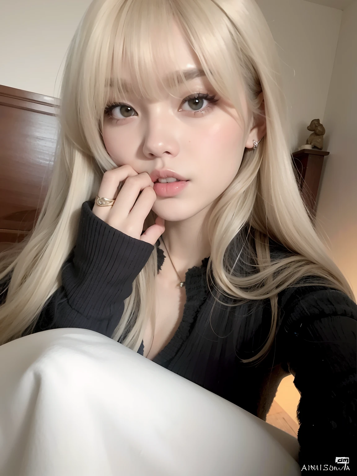 loira com cabelo longo e franja posando para uma foto, Ulzzang, longos cabelos brancos e franja, Lalisa Manobal, meninana, Lalisa Manoban do Blackpink, cabelo comprido com franja completa, Parque Roseanne do Blackpink, longos cabelos loiros e olhos grandes, cabelo arrumado com franja, branco hime corte penteado, cabelos longos com franja, com franja