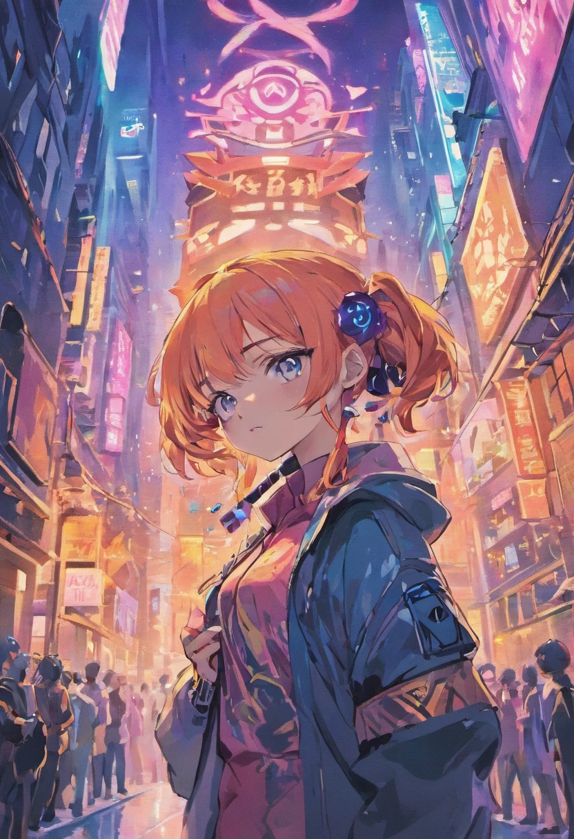 Menina anime com cabelo longo e orelhas de gato em uma cidade, arte digital do anime cyberpunk, cyberpunk menina anime mech, menina de anime cyberpunk feminino, garota anime cyberpunk, arte cyberpunk anime, menina ciborgue bonito, cyberpunk digital - arte de anime, arte de anime cyberpunk, oppai cyberpunk, estilo anime 4K, menina android perfeita, cyberpunk menina bonita, menina bonita ciborgue