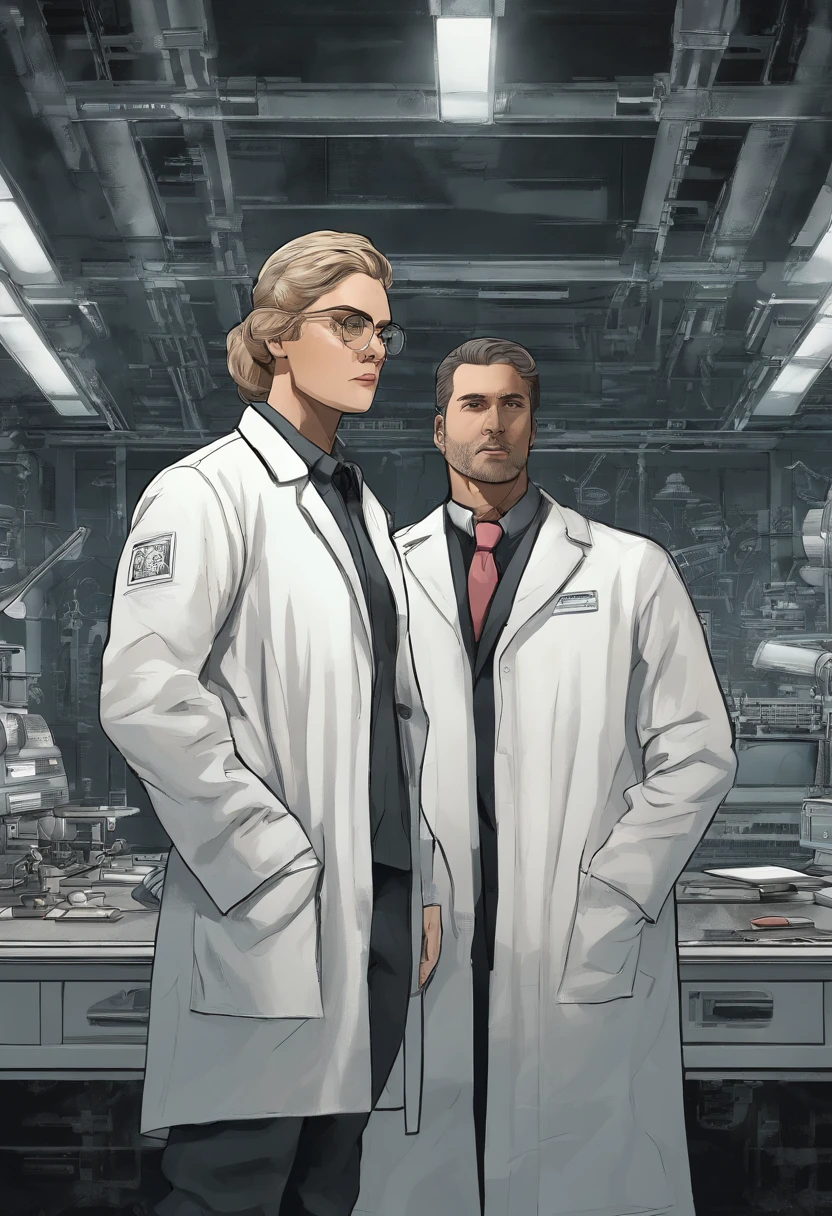 Scientists in scientific lab coats turn their backs on us,Olhando para as estrelas,Hard Core,Tecnologia,Cartaz da URSS,URSS,comunismo