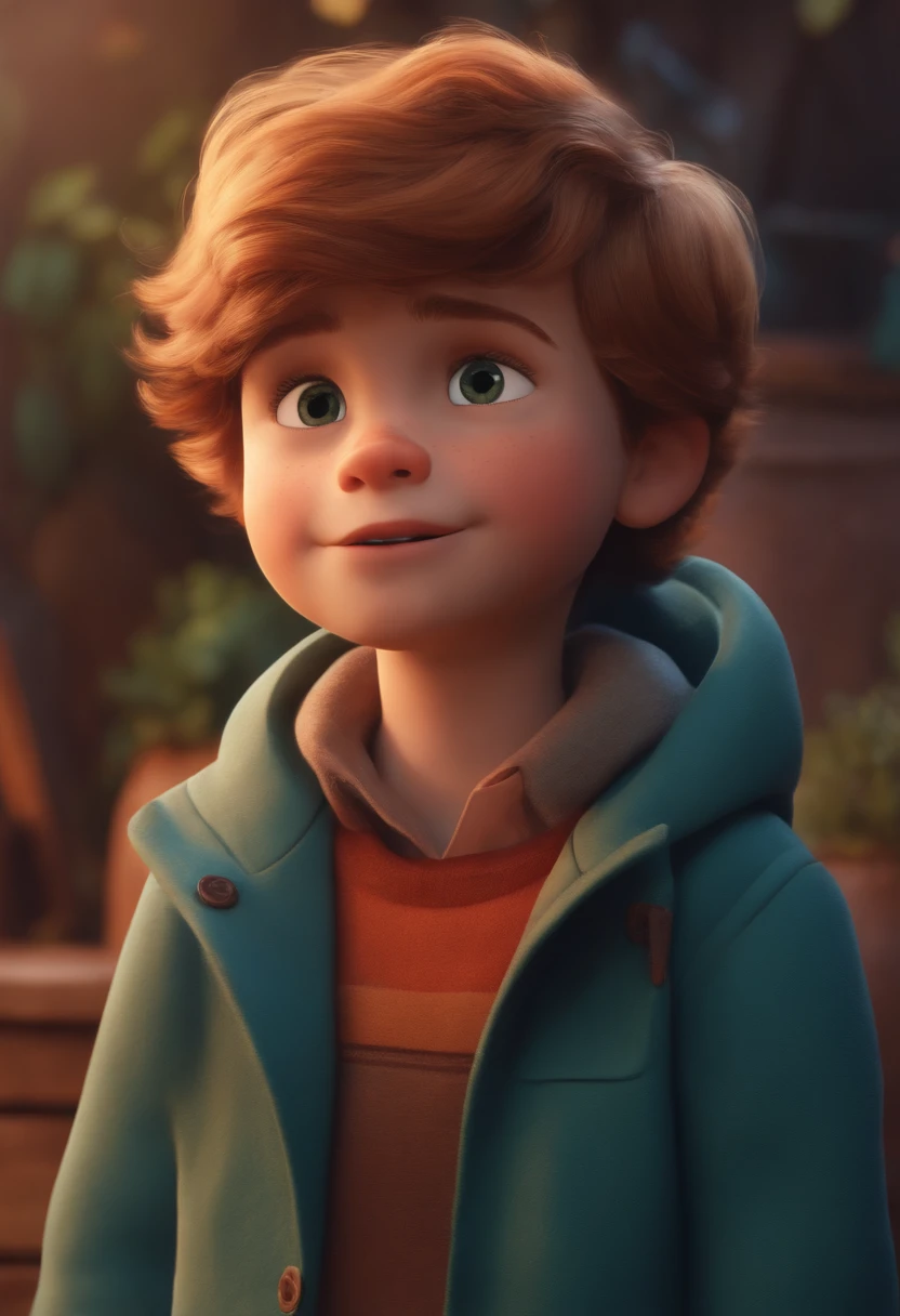 Image of a boy for a story in a YouTube video in Pixar format, He's the little allabester, He's the class leader, He's outgoing, Playful and gets up for a lot of things