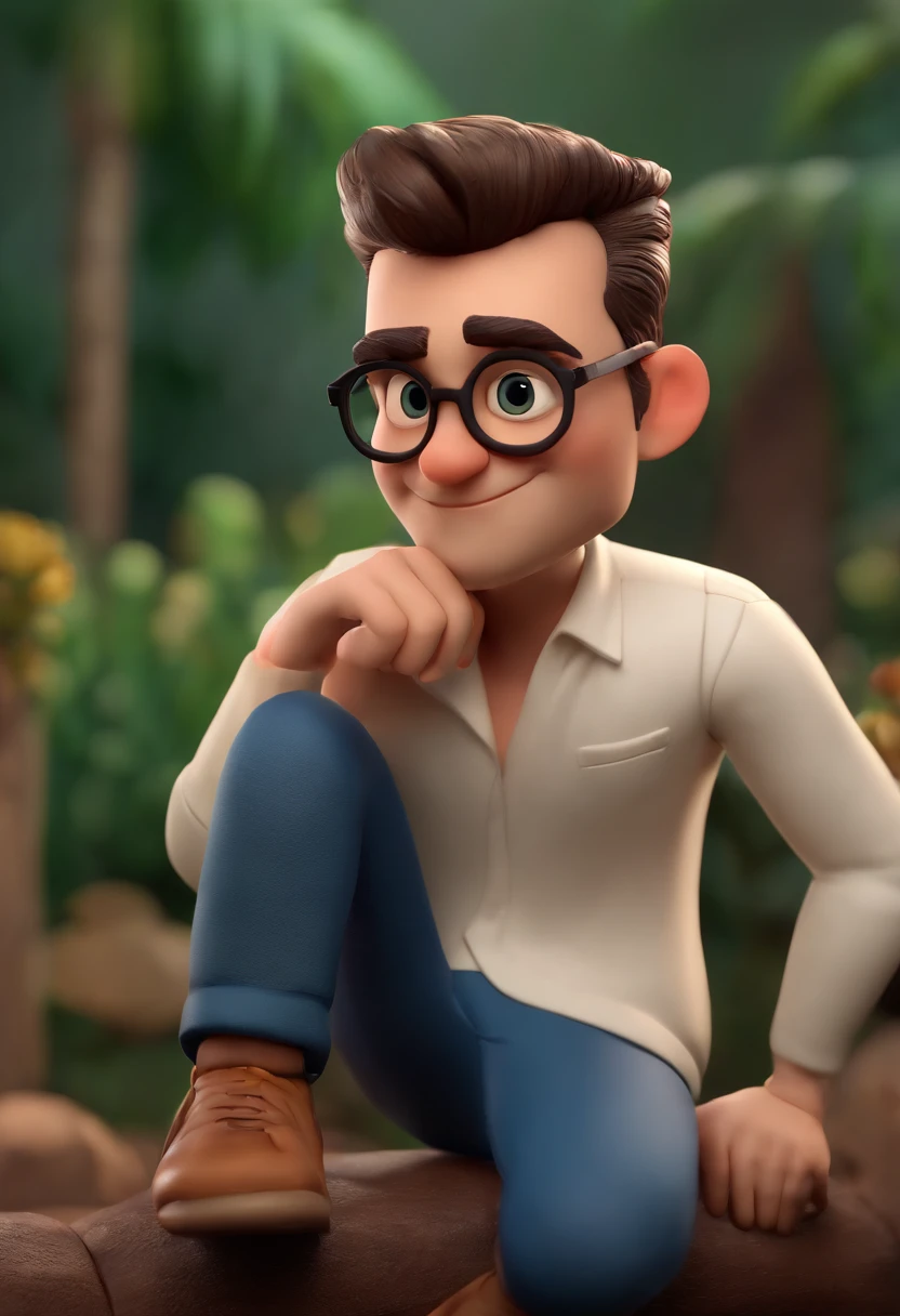 Personagem de desenho animado de um homem usando uma camisa azul, um personagem animado, Caractere estilizado, animation style rendering, 3D estilizado, Arnold Maya render, 3 d render stylized, toon render keyshot, Personagem 3D, Personagem 3D, 3d rendering stylized, 3 d character render, personagem de desenho animado, Personagem de close up, Pose de personagem, (Estilo Pixar) (master part:1.2) (Bokeh) (best quality) (pele detalhada) (textura detalhada) (8k) (argila) (Cinematic lighting) (foco nítido，Senta e vaza a parte superior do corpo