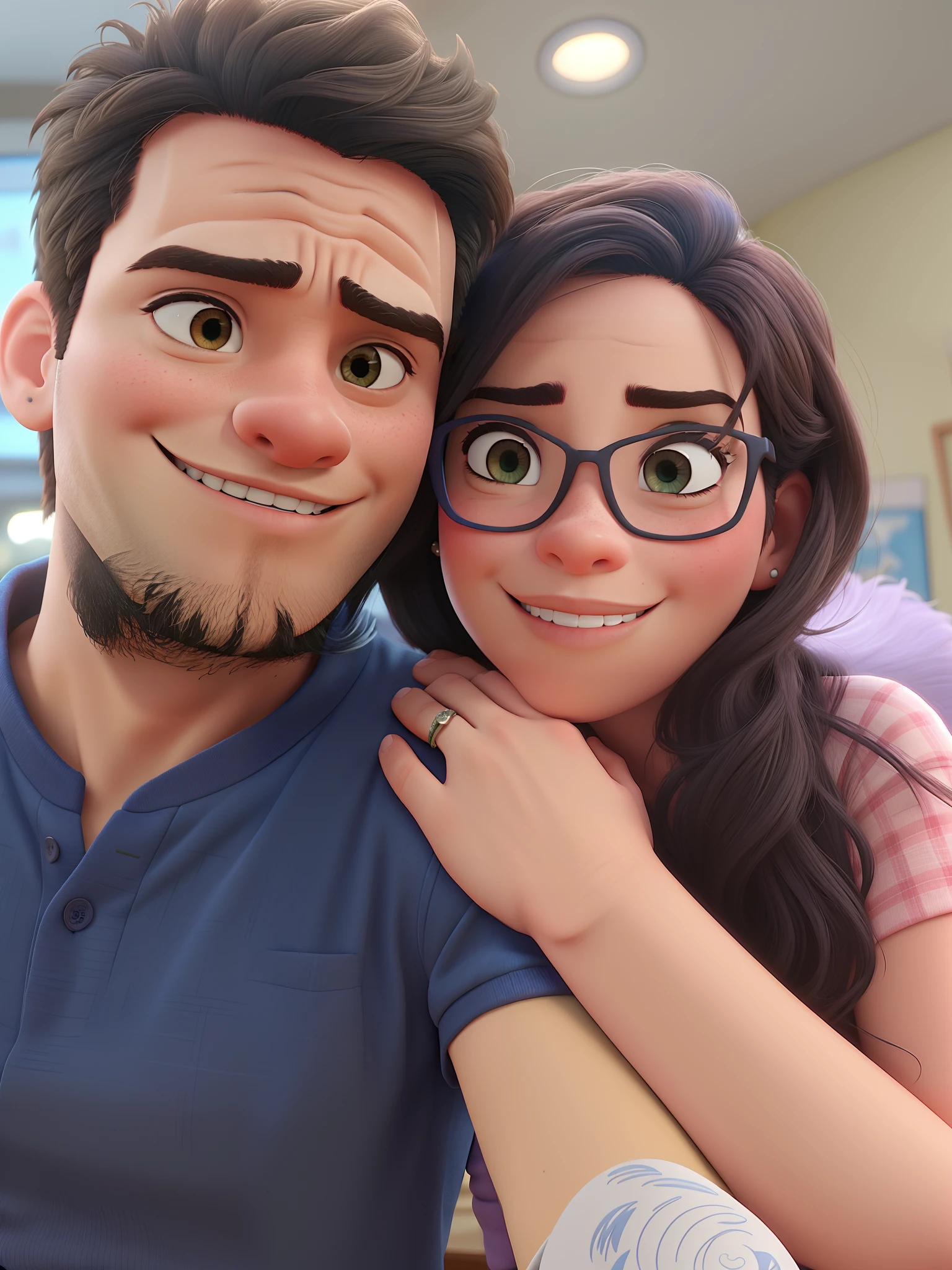romantic couple, igual aos filmes Disney Pixar