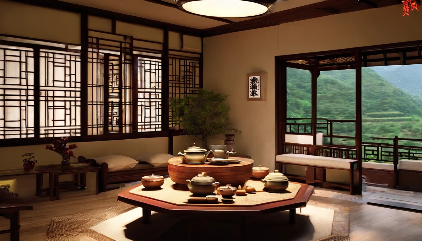 Requisitos de qualidade de imagem:Highest image quality
Tea Room Layout:This Chinese tea room is designed to be serene and elegant。O quarto tem um conjunto de, Typical Chinese Coffee Tables,There's a teapot at the top、Tea cups and tea leaves。The internal layout is simple,It is mainly convenient for making tea and tasting tea。
estilo decorativo:Caligrafia tradicional chinesa e pinturas a tinta penduradas nas paredes,Highlights the deep heritage of Chinese culture。A well-kept bonsai pot is placed in the center of the room,A natural element is added to the tea room。
Cor e material:The main colors of the room are dark wood and light beige,Cria o calor de uma casa tradicional chinesa。The furniture is usually made of hardwoods, como mogno,esculpido,Excellent craftsmanship is shown。
Cortinas e janelas:Curtains are traditional silk curtains,Pode bloquear a luz solar,Keep the Tea Room Quiet。Outside the window is an exquisite Chinese courtyard or garden,visible through jANELA。
Tea Sets & Accessories:On the coffee table are tea sets made of porcelain,Teapot included、Teacup、Tea Tins, etc。There are also some classic ornaments inside,Como o porcelanato、caligrafia, pinturas e entalhes。
Ambiente:This Chinese Tea Room Creates Tranquility、Paz e atmosfera de bom gosto,It's meditation、The perfect place to meditate and enjoy the traditional tea culture。Requisitos de qualidade de imagem:Highest image quality
Tea Room Layout:This Chinese tea room is designed to be serene and elegant。O quarto tem um conjunto de, Typical Chinese Coffee Tables,There's a teapot at the top、Tea cups and tea leaves。The internal layout is simple,It is mainly convenient for making tea and tasting tea。
estilo decorativo:Caligrafia tradicional chinesa e pinturas a tinta penduradas nas paredes,Highlights the deep heritage of Chinese culture。A well-kept bonsai pot is placed in the center of the room
