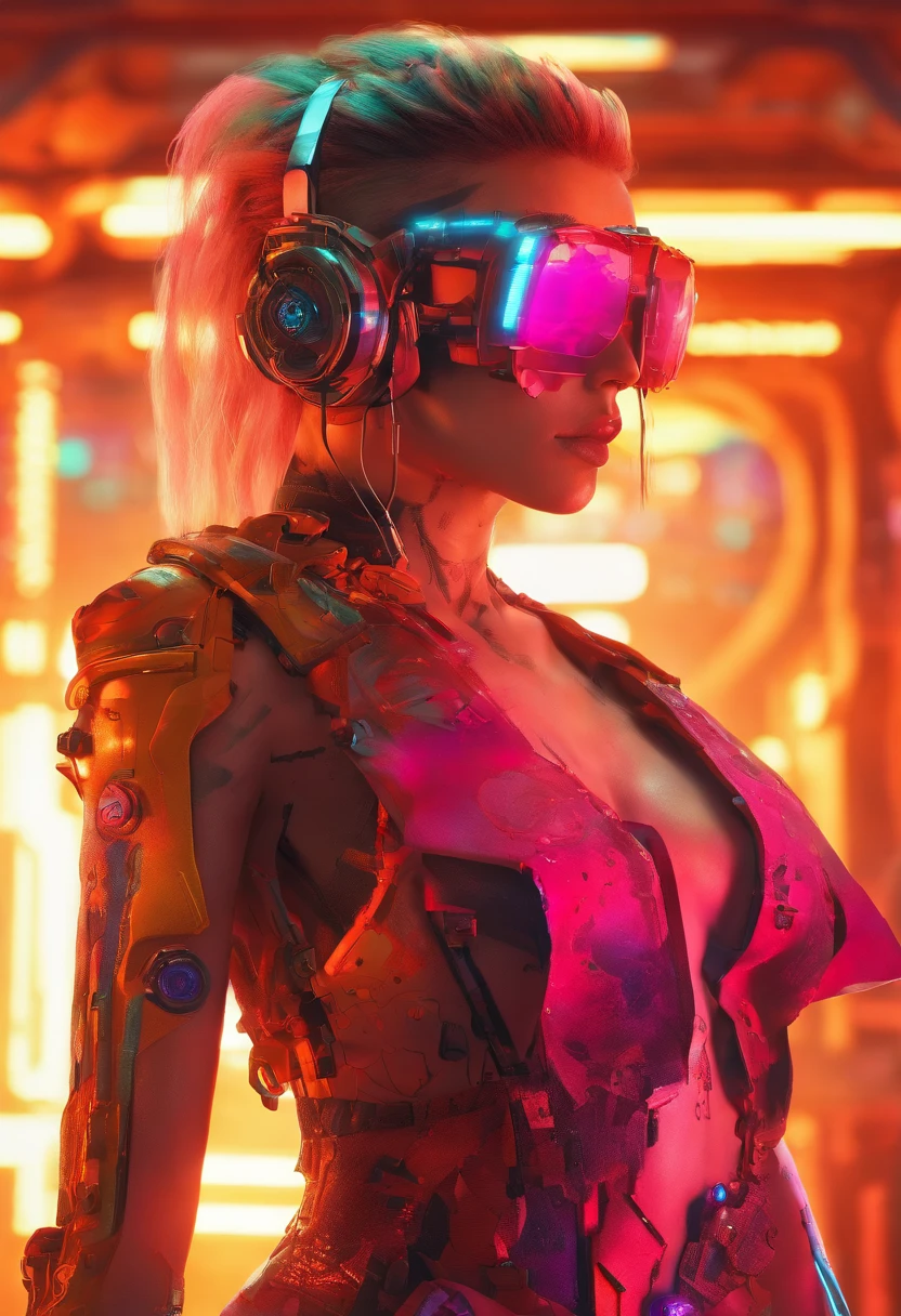 (highly detailed: 1.2), (canon EOS R6 best quality: 1.2), (8k: 1.0), (emb-rrf-low: 1.0), (lots of large black tattoos on cybernetic head open in the middle showing the inside, detailed face, hyper detailed eyes and wearing hi-tech sunglasses with holographic display 1.2), sharp focus (awarded photo: 1.2), (subsurface scatter: 1.2), (subsurface scatter: 1.2). 1.1) (a beautiful ultra-detailed cyborg: 1.2), ( hyper-detailed hair: 1.2), (wonderful body: 1.2), (full body: 1.2), (dynamic stance :1.2), neon glow, (detailed cybernetic eyes:1.1), close-up (hyperrealistic:1.2), rpg, CyberPunk 2077 style, dramatic lighting, (highly detailed futuristic cityscape:1.2), (sci-fi: 1.2). 1.2), professional portrait photography, by wlop greg rutkowski jeffrey simpson alphonse mucha, brown hair