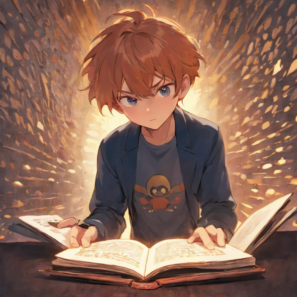 um homem lendo um livro, ::style pixar cartoon