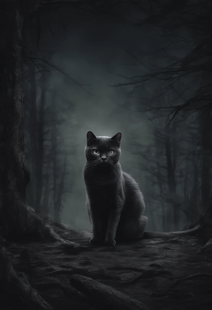 little blondie girl, Scottish fold cat),(Horror),(Nightmare),(bestquality,4k,8k,highres,masterpiece:1.2),(ultra-detailed),(realistic,photorealistic,photo-realistic:1.37),portraits,landscape,gothicstyle,darkcolors,dimlighting