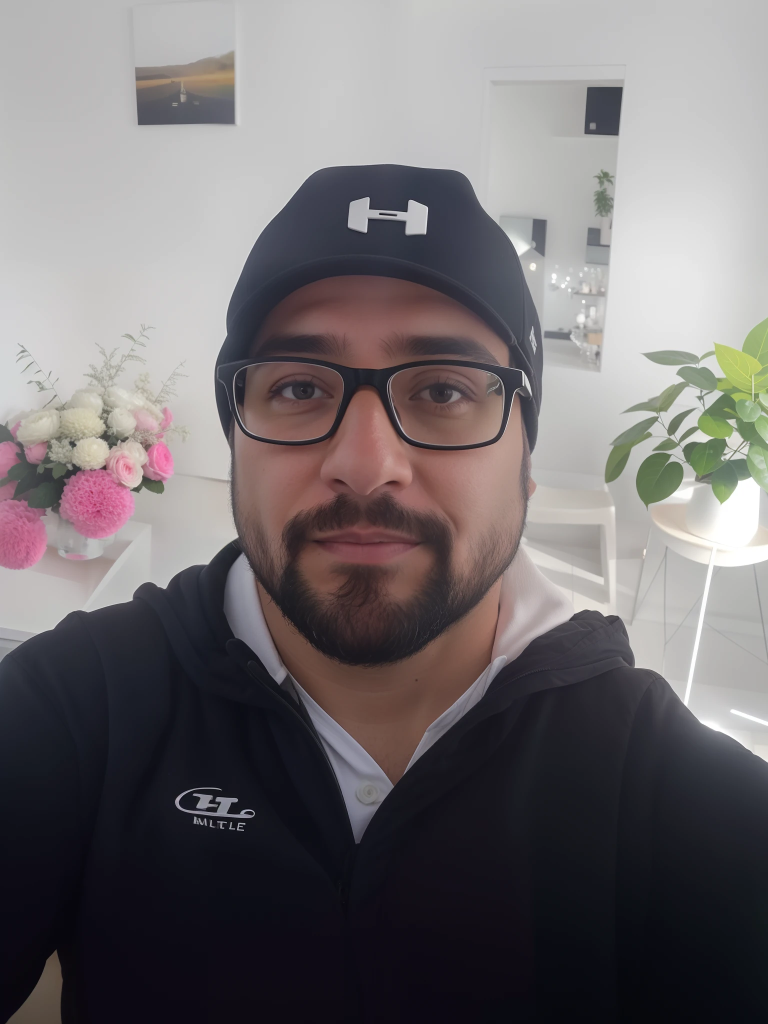 there is a man with glasses and a hat taking a selfie, Fotografia selfie 8k, apenas neve no fundo, imagem profissional, foto de perfil profissional, sem barba, sem barba, imagem de qualidade muito baixa, foto de perfil headshot, selfie de um homem, imagem do rosto, 3 2 anos, imagem interna, taken in the early 2020s